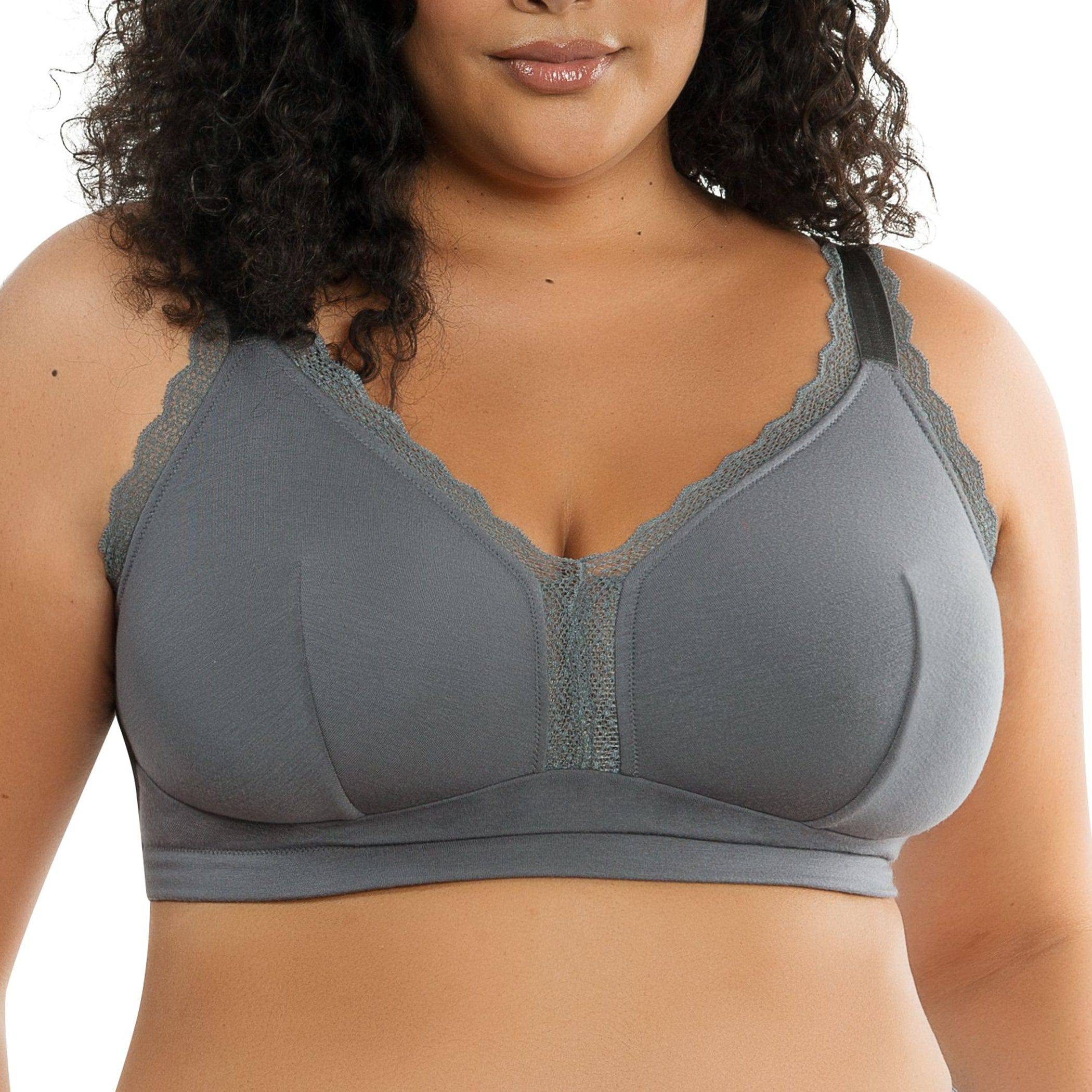 Dalis Wire-Free Full Bust Bralette - Charcoal