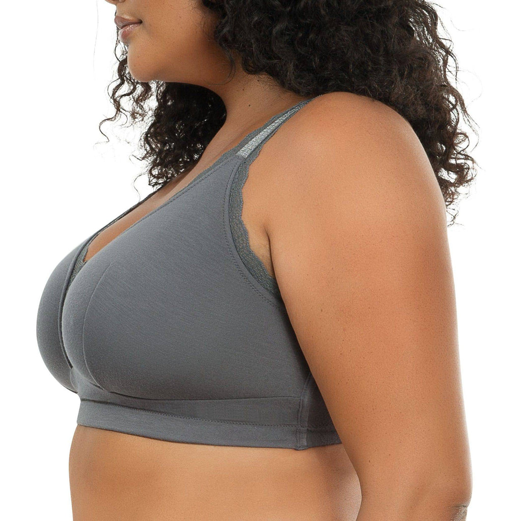 Dalis Wire-Free Full Bust Bralette - Charcoal
