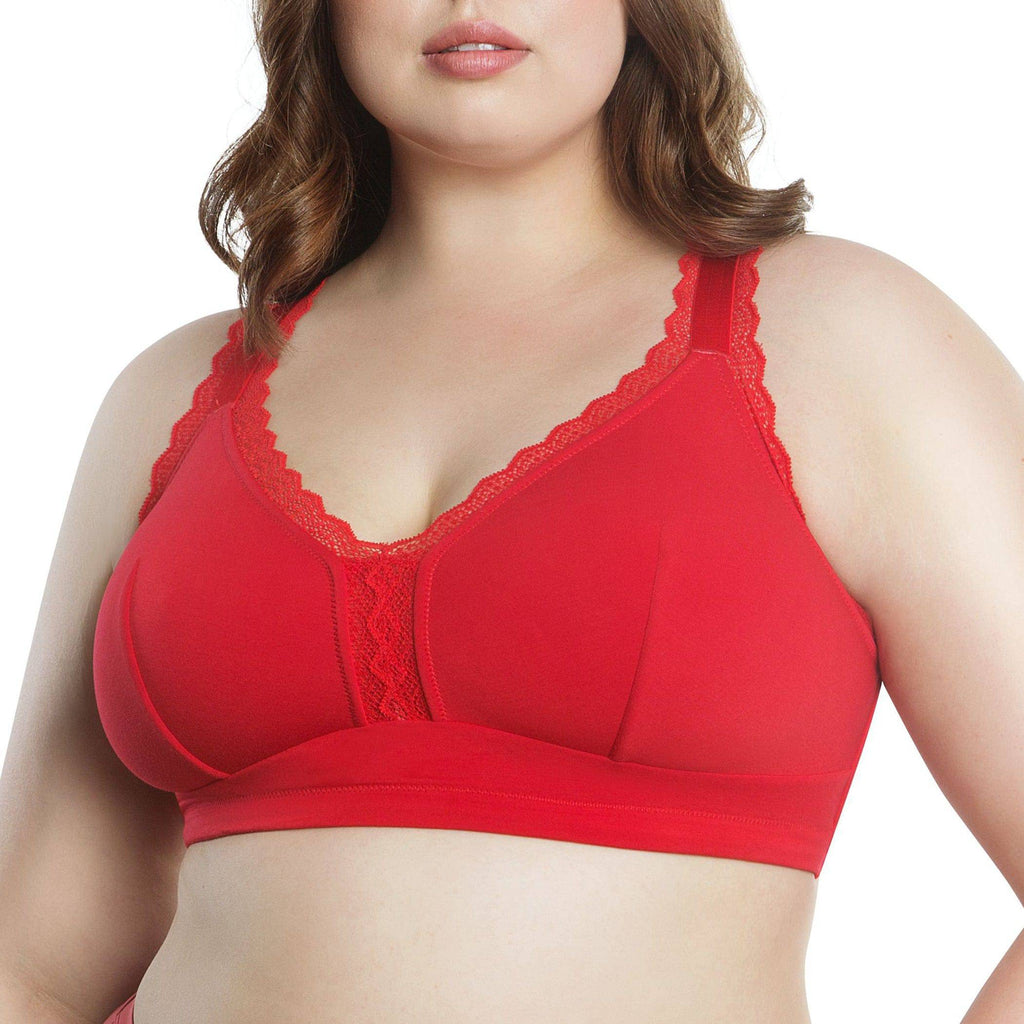 Dalis Wire-Free Full Bust Bralette - Racing Red