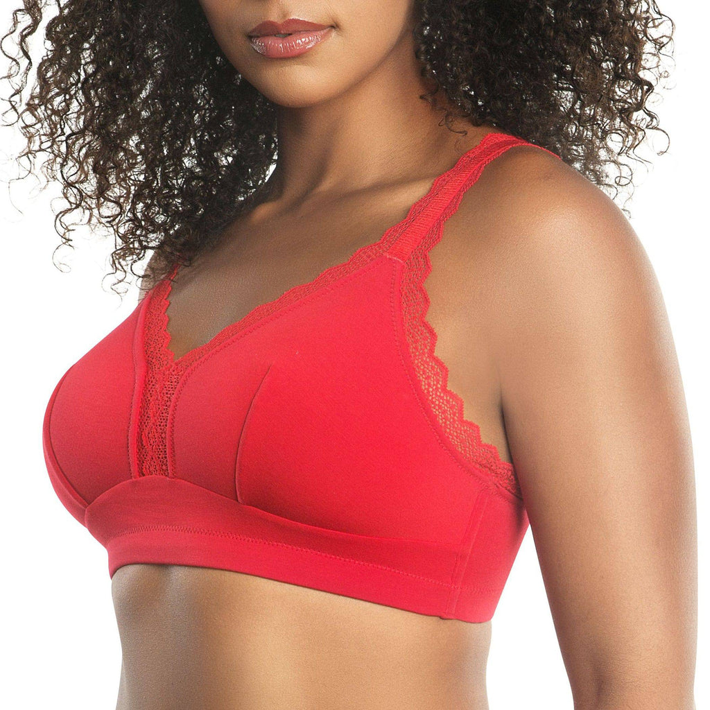 Dalis Wire-Free Full Bust Bralette - Racing Red