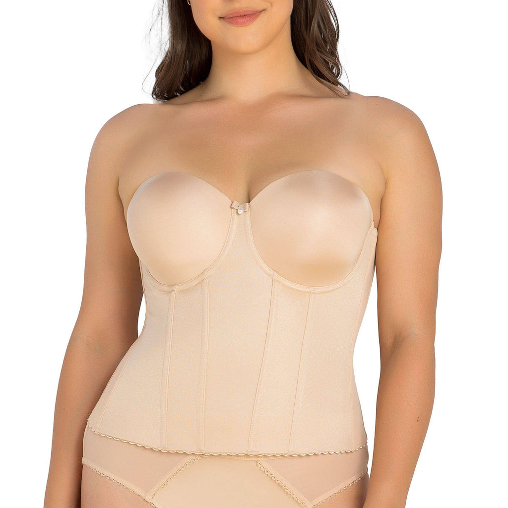 Elise Full Bust Padded Strapless Bustier - Bare