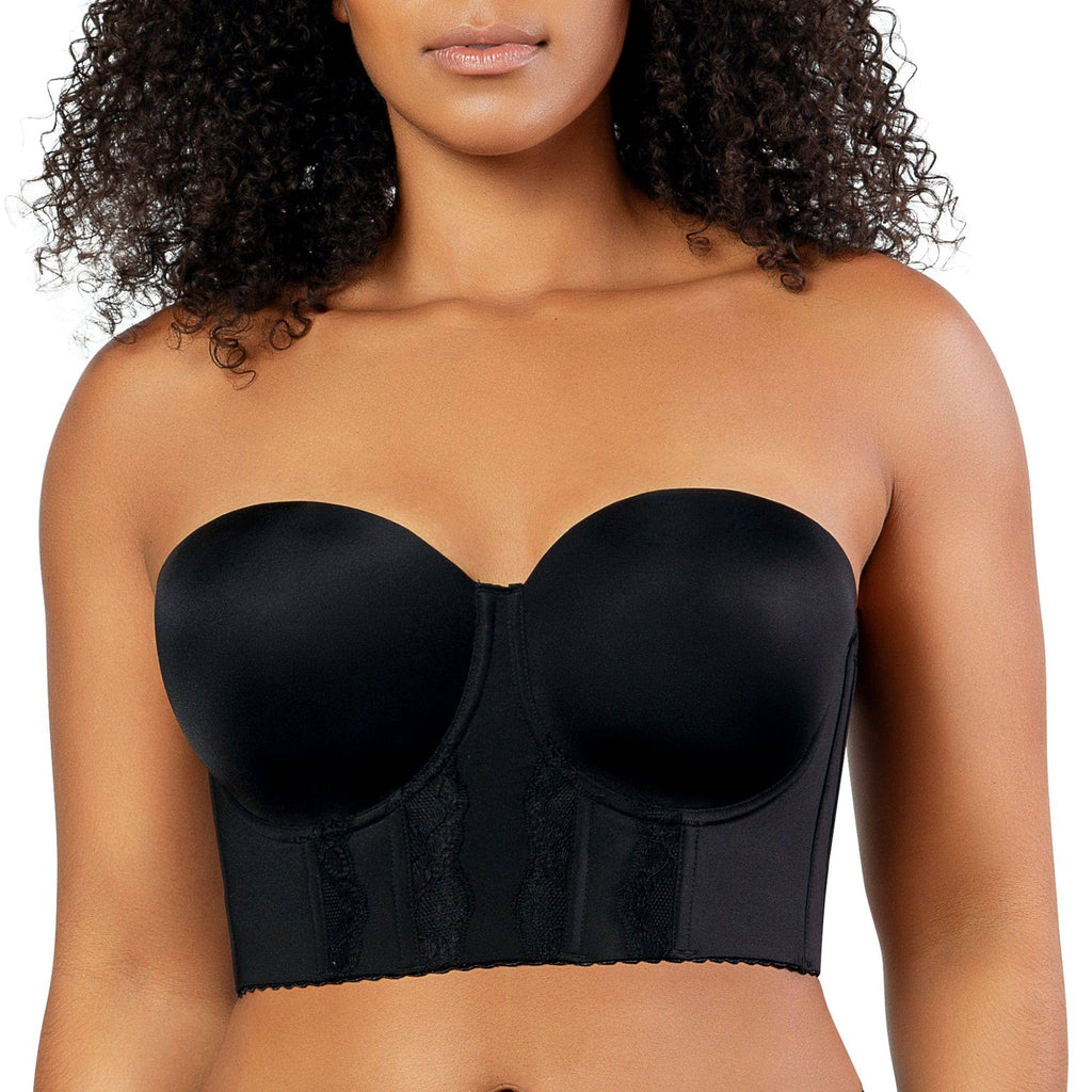 Elissa Full Bust Longline Strapless Bra - Black