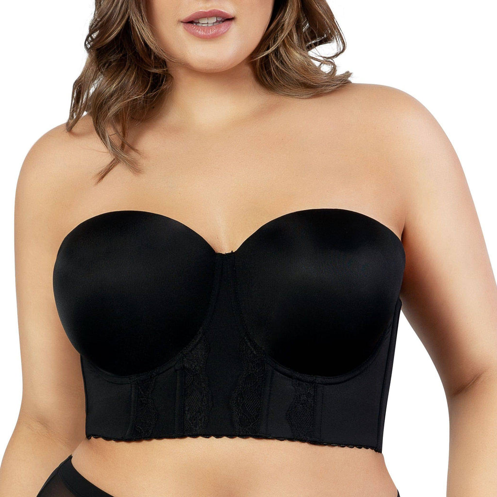 Elissa Full Bust Longline Strapless Bra - Black