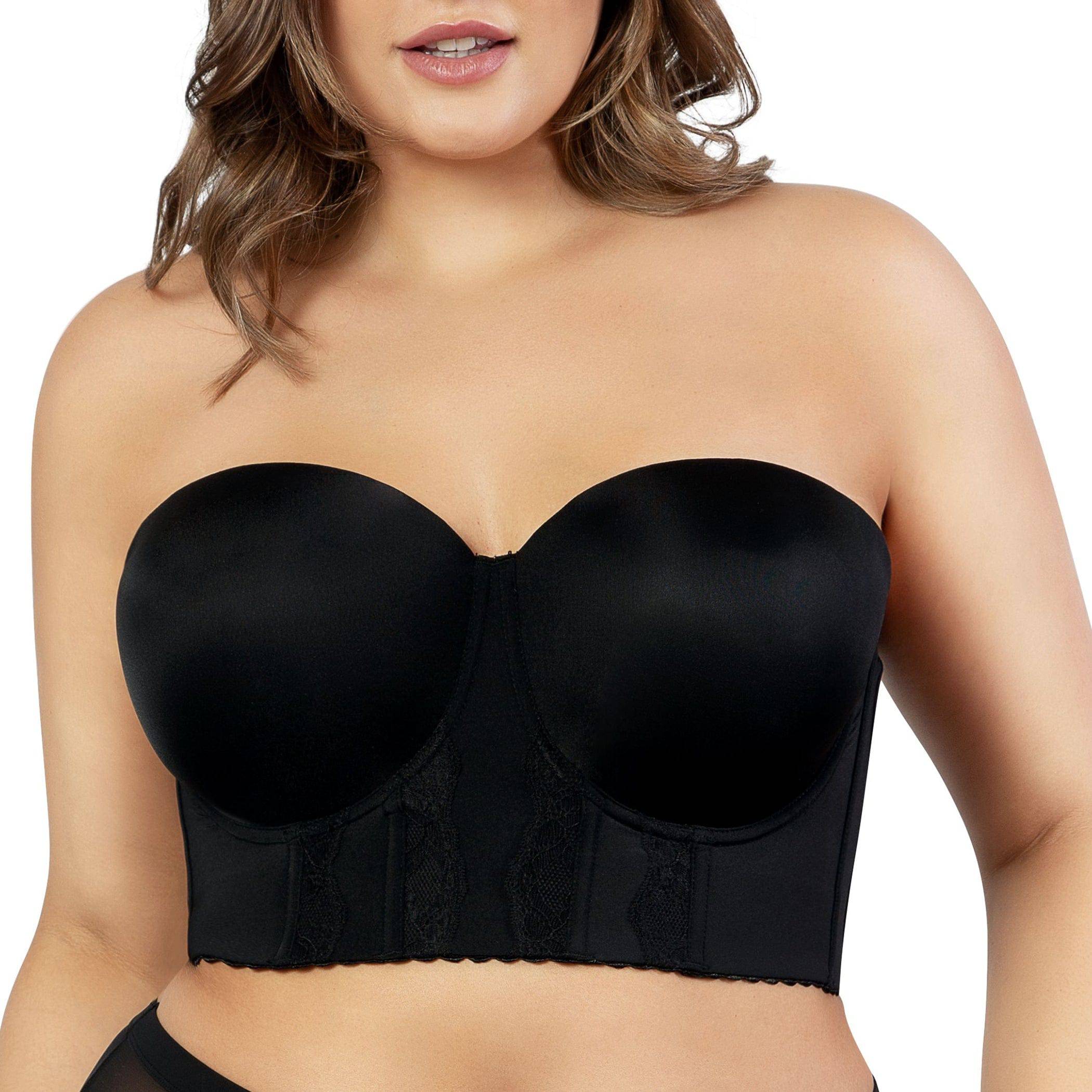 Elissa Full Bust Longline Strapless Bra - Black