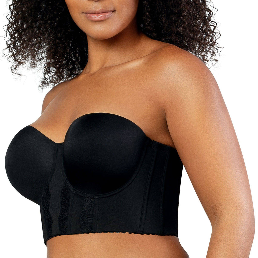 Elissa Full Bust Longline Strapless Bra - Black