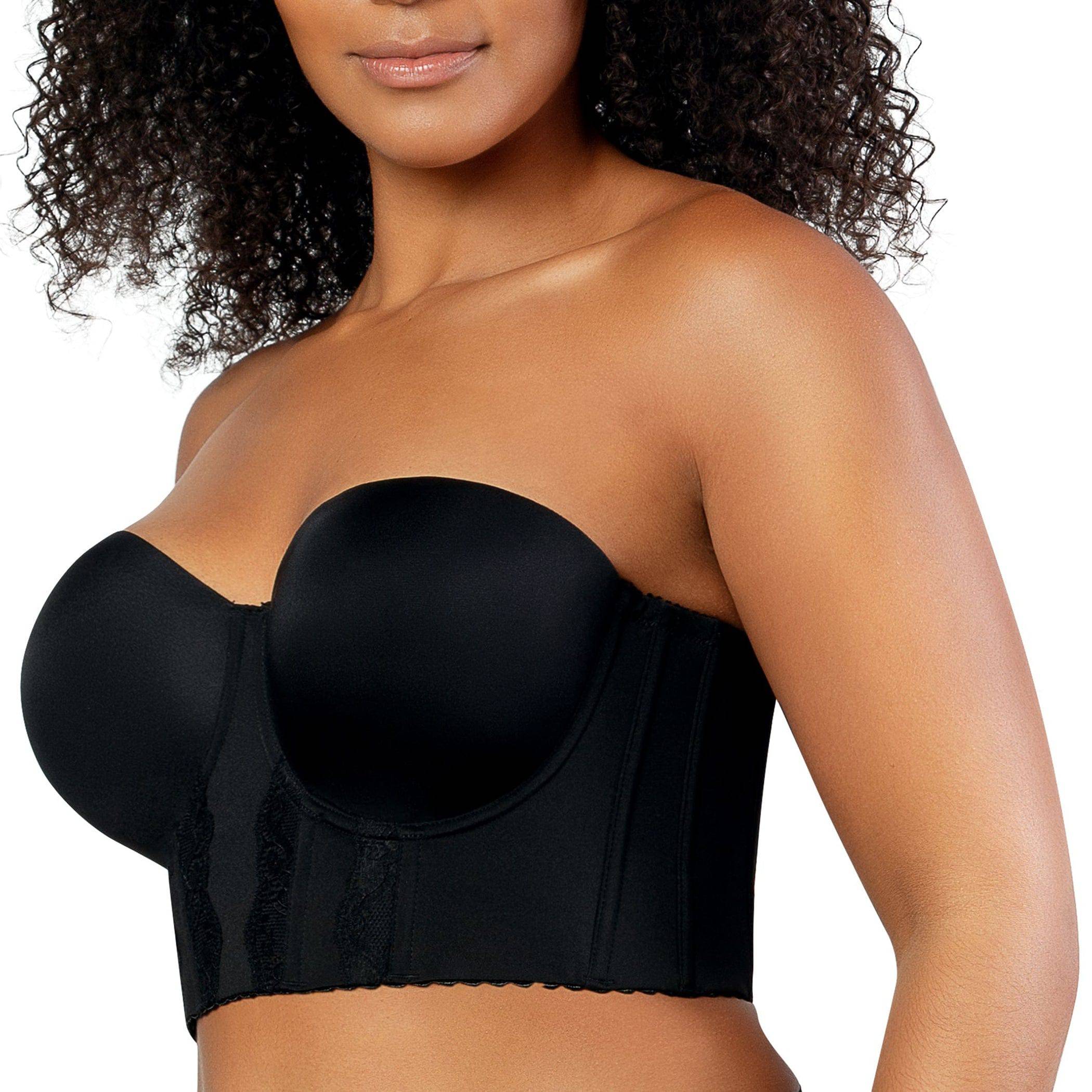 Elissa Full Bust Longline Strapless Bra - Black