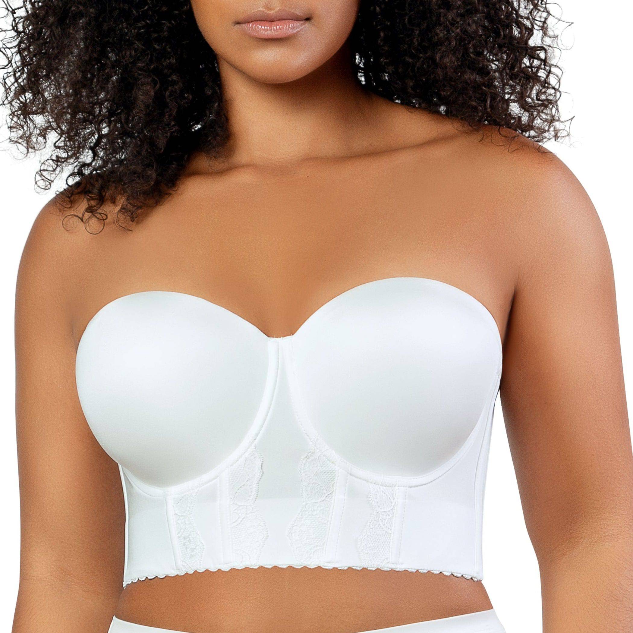 Elissa Full Bust Longline Strapless Bra - Pearl White