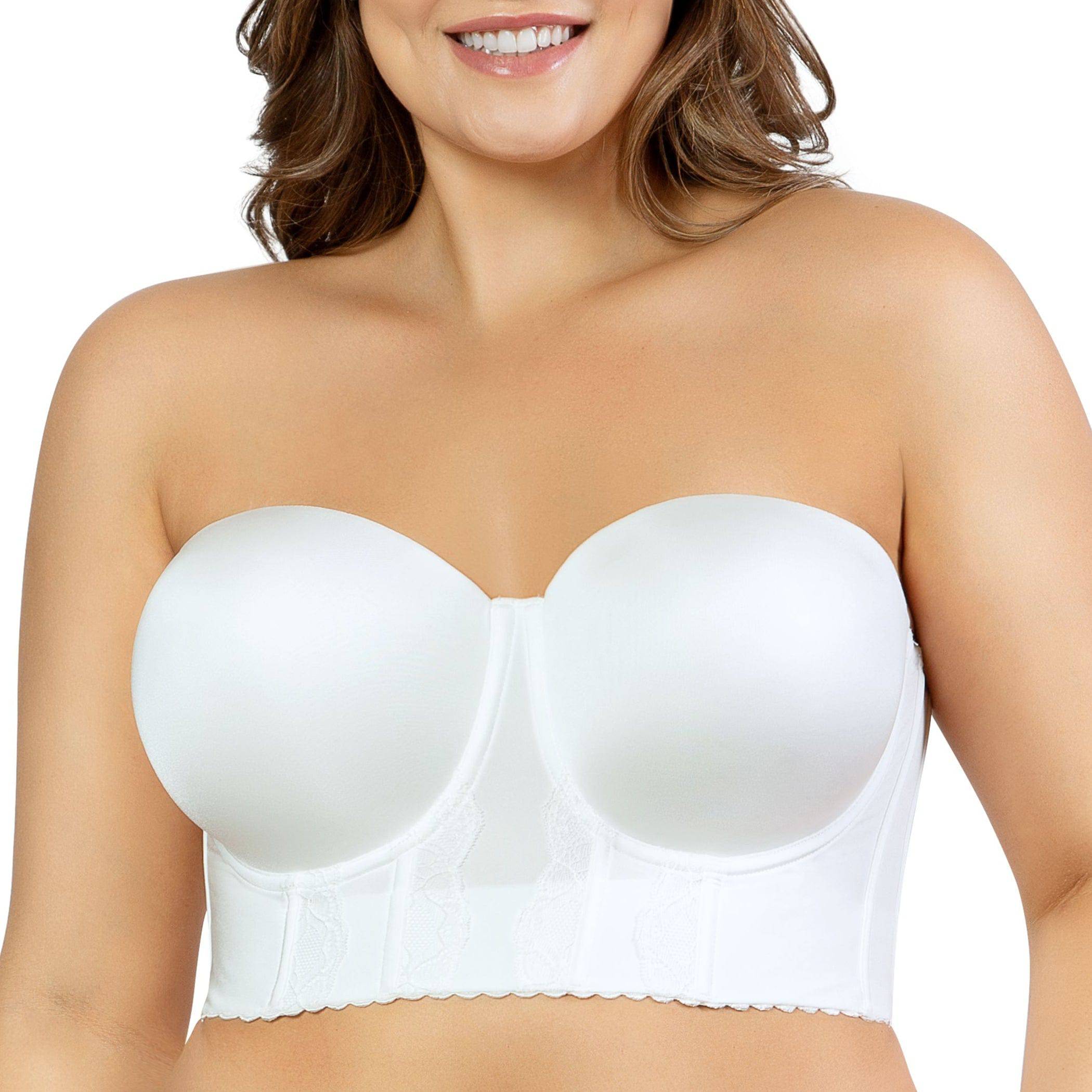 Elissa Full Bust Longline Strapless Bra - Pearl White