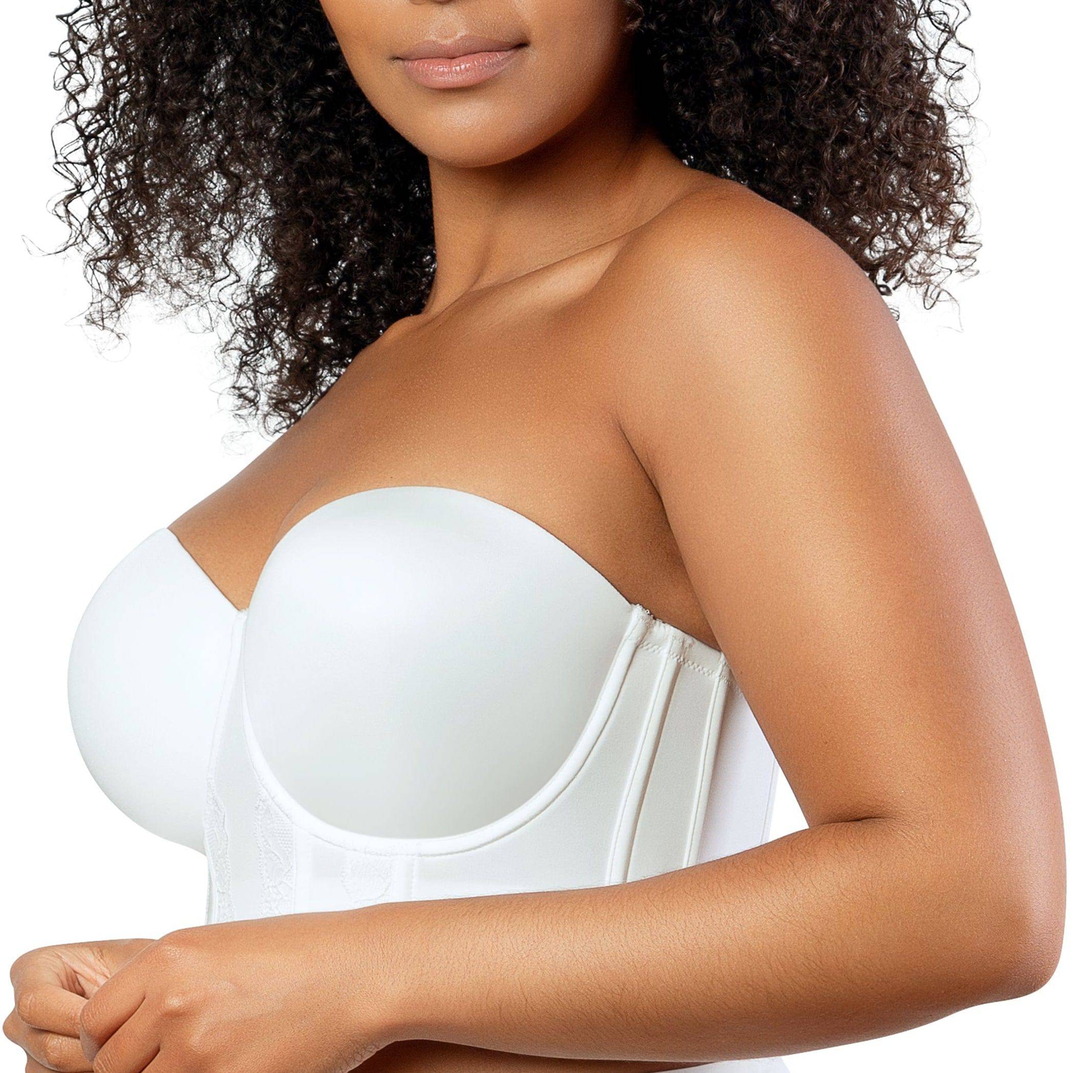 Elissa Full Bust Longline Strapless Bra - Pearl White