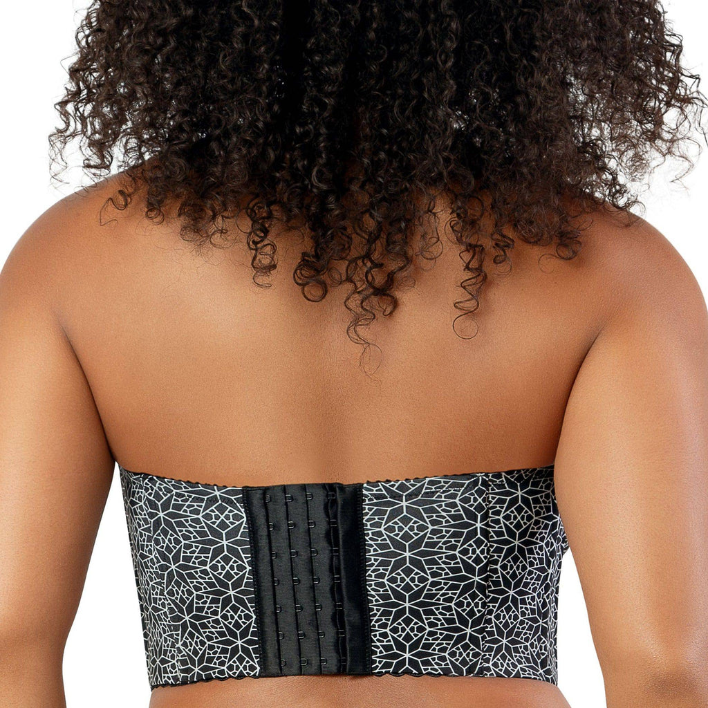 Marissa Full Bust Longline Strapless Bra - Black Mosaic