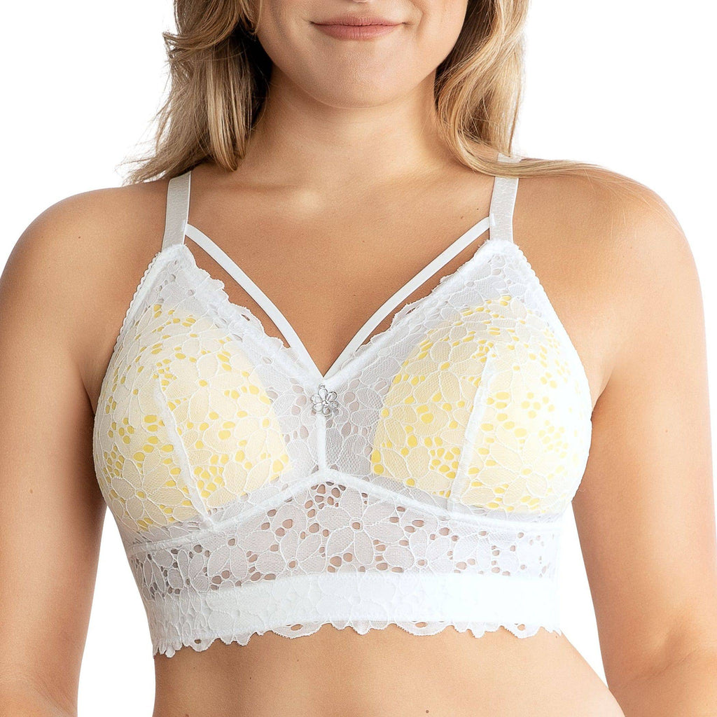 Mia Wire-Free Full Bust Bralette - Pearl White