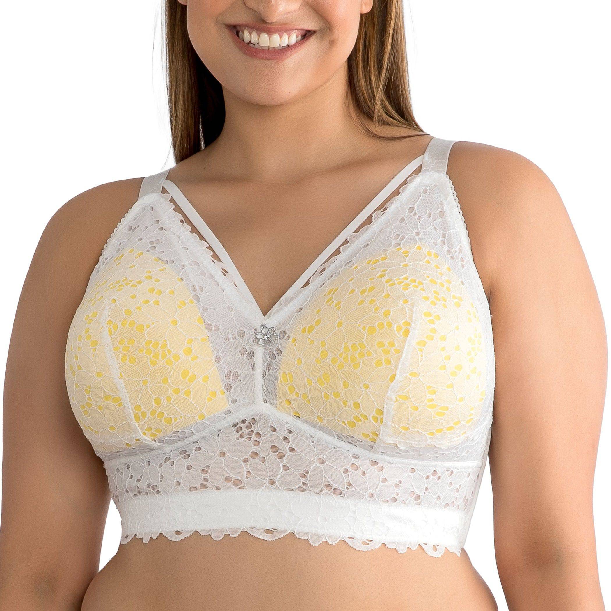 Mia Wire-Free Full Bust Bralette - Pearl White