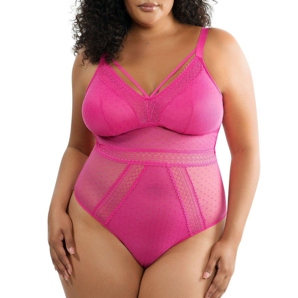 Mia Wire-Free Full Bust Bodysuit - Bright Pink