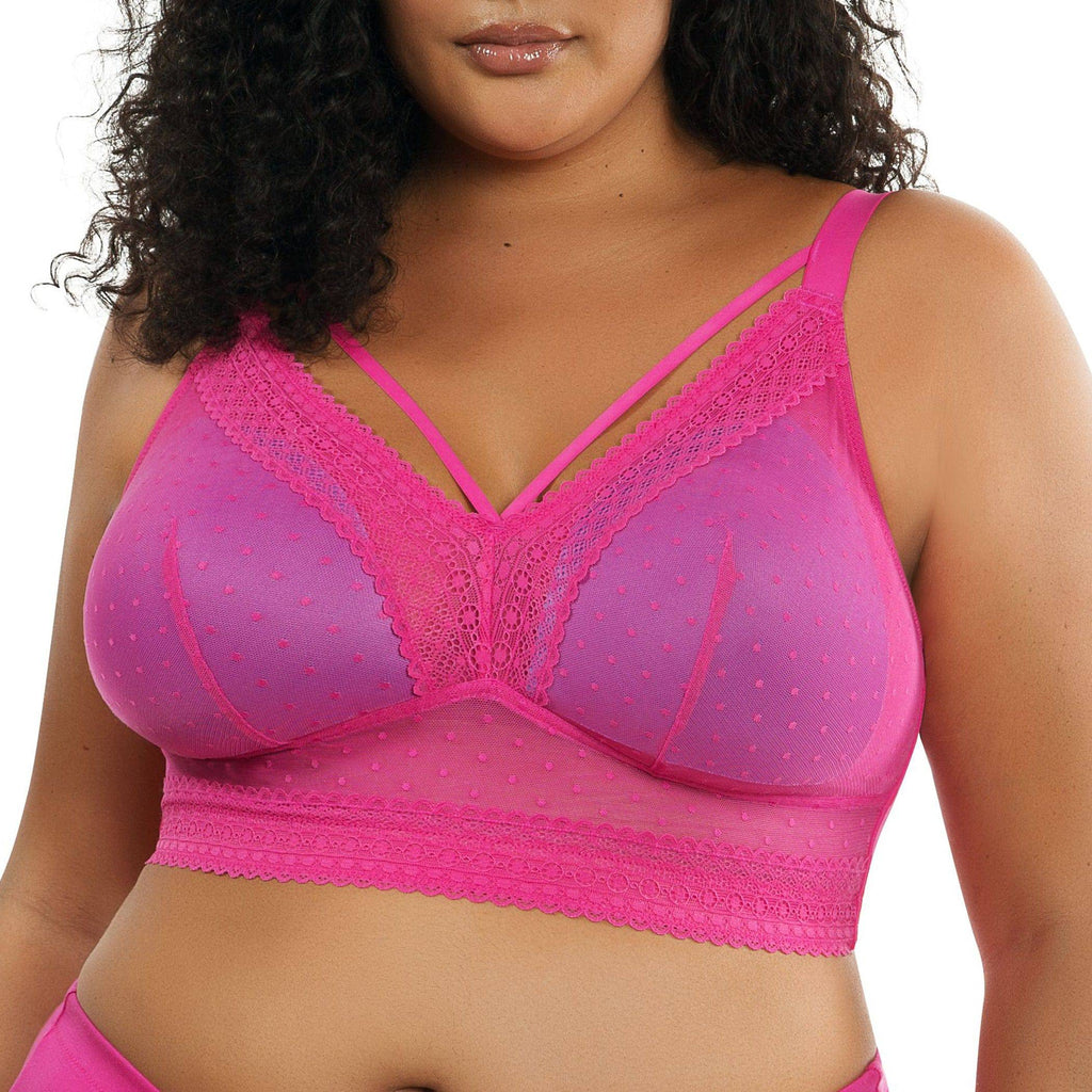 Mia Wire-Free Full Bust Padded Bralette - Bright pink