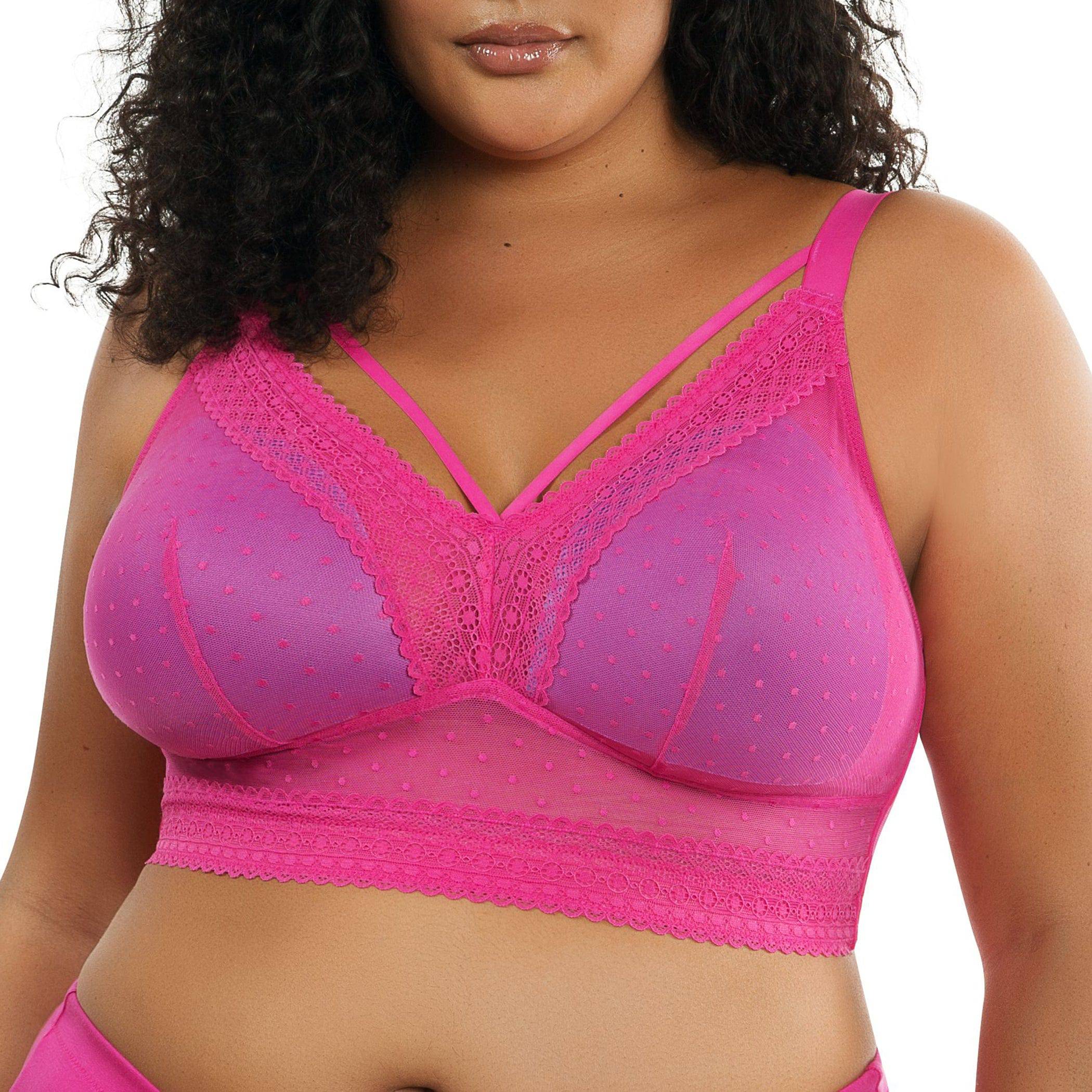 Mia Wire-Free Full Bust Padded Bralette - Bright pink