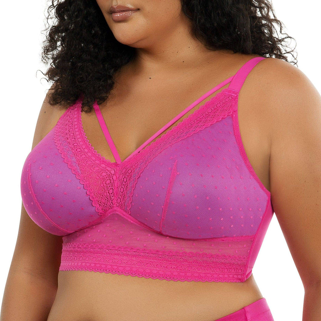 Mia Wire-Free Full Bust Padded Bralette - Bright pink