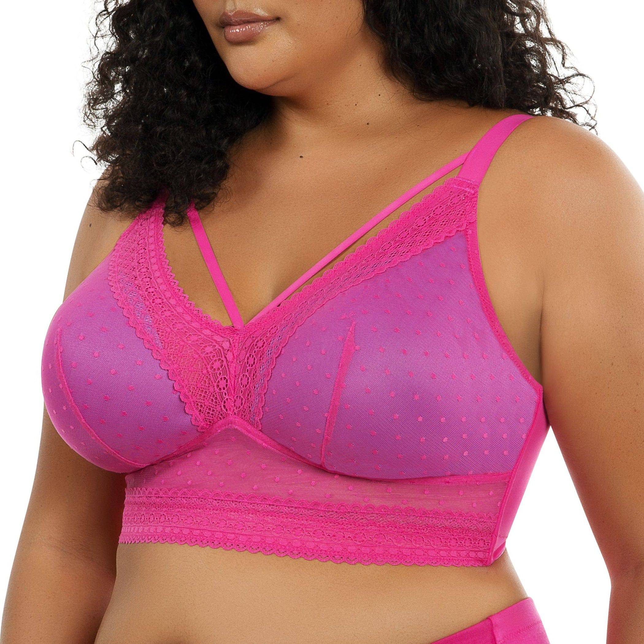 Mia Wire-Free Full Bust Padded Bralette - Bright pink
