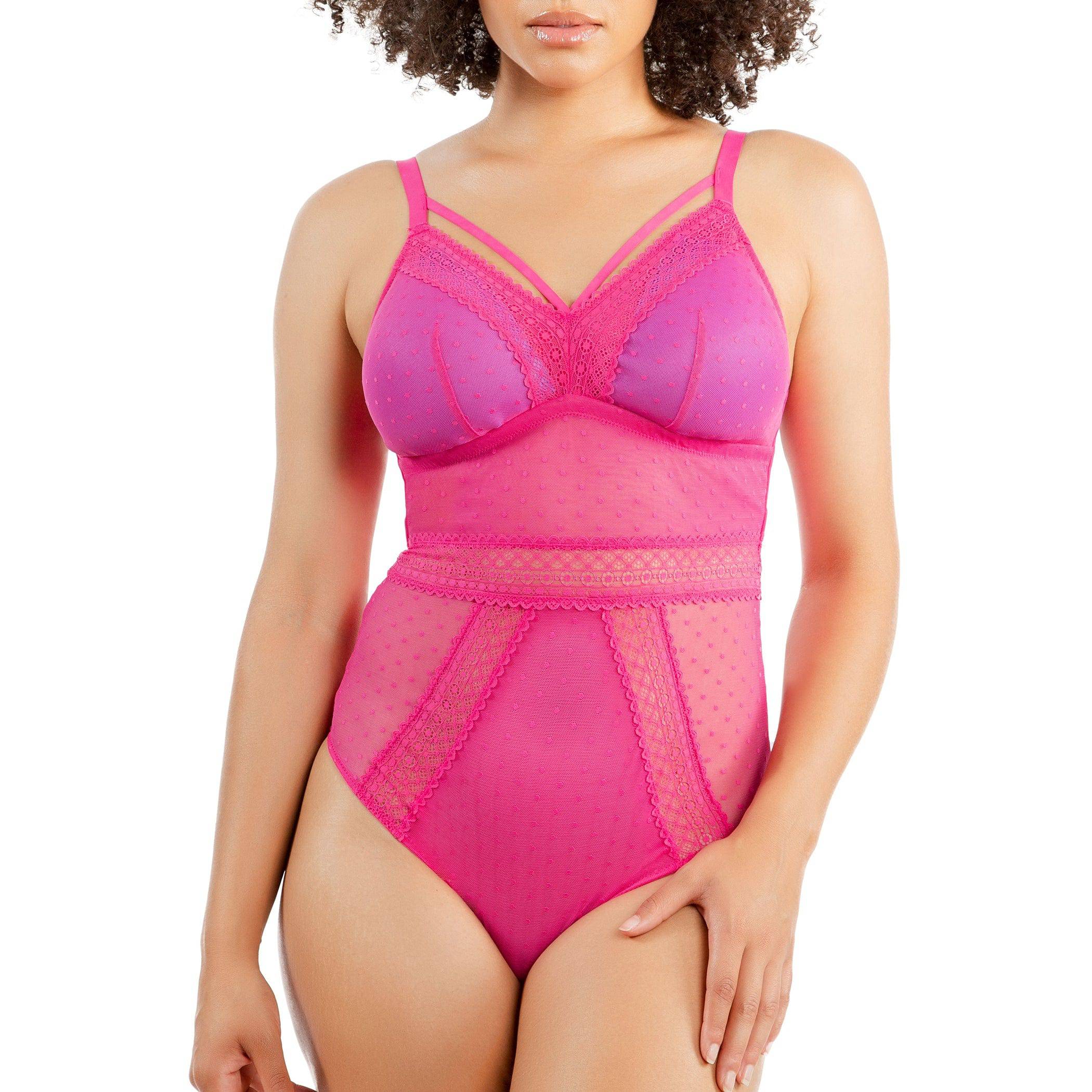 Mia Wire-Free Full Bust Bodysuit - Bright Pink