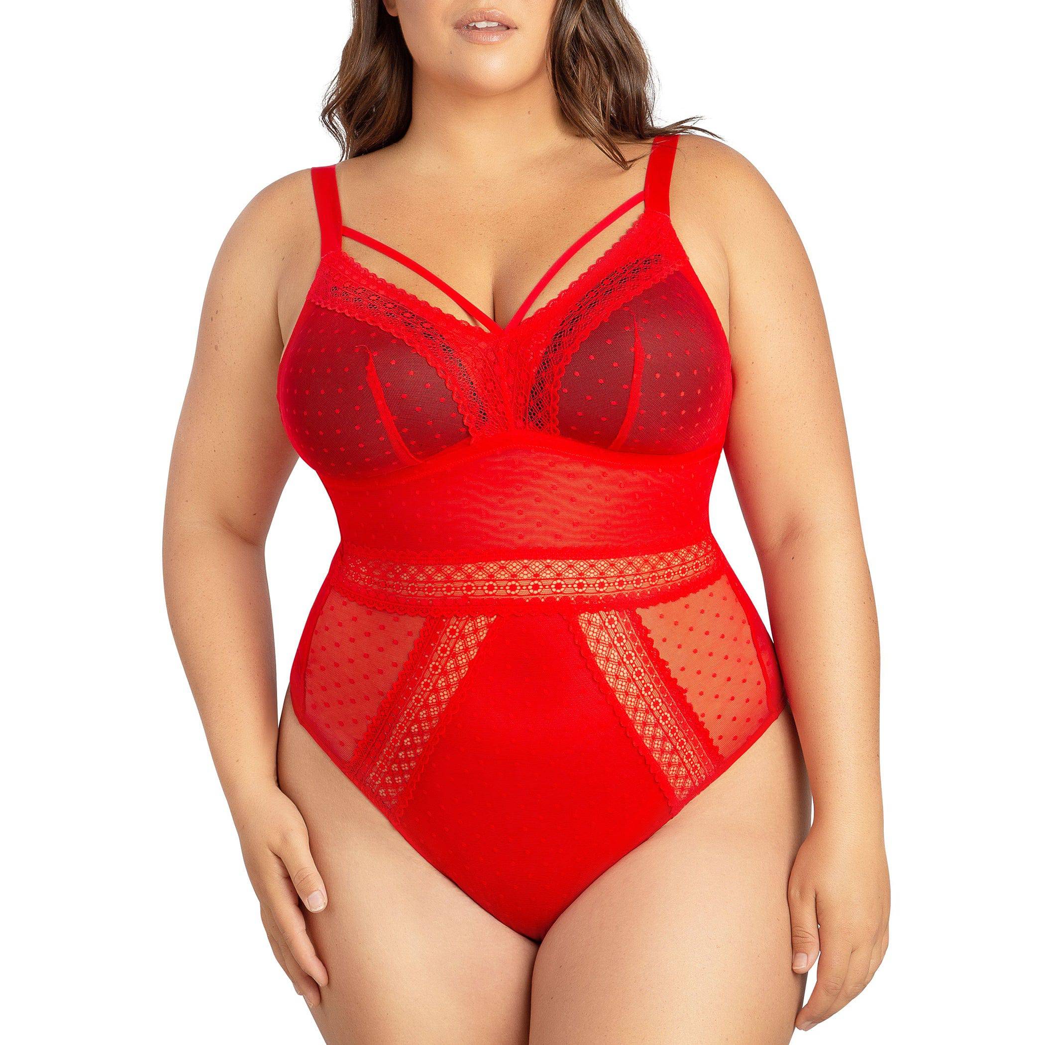 Mia Wire-Free Full Bust Bodysuit - Racing Red