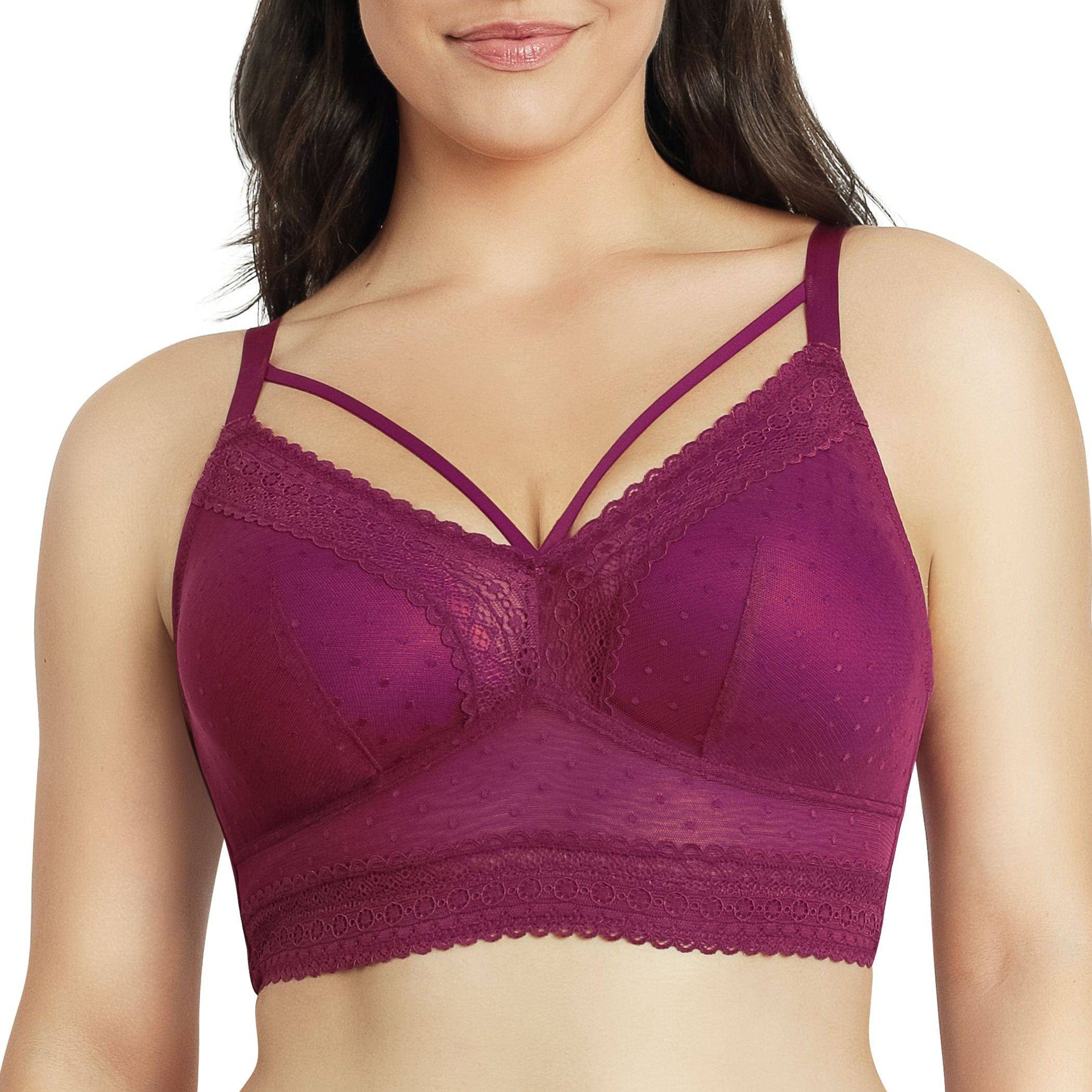 Mia Wire-Free Full Bust Padded Bralette - Blackberry