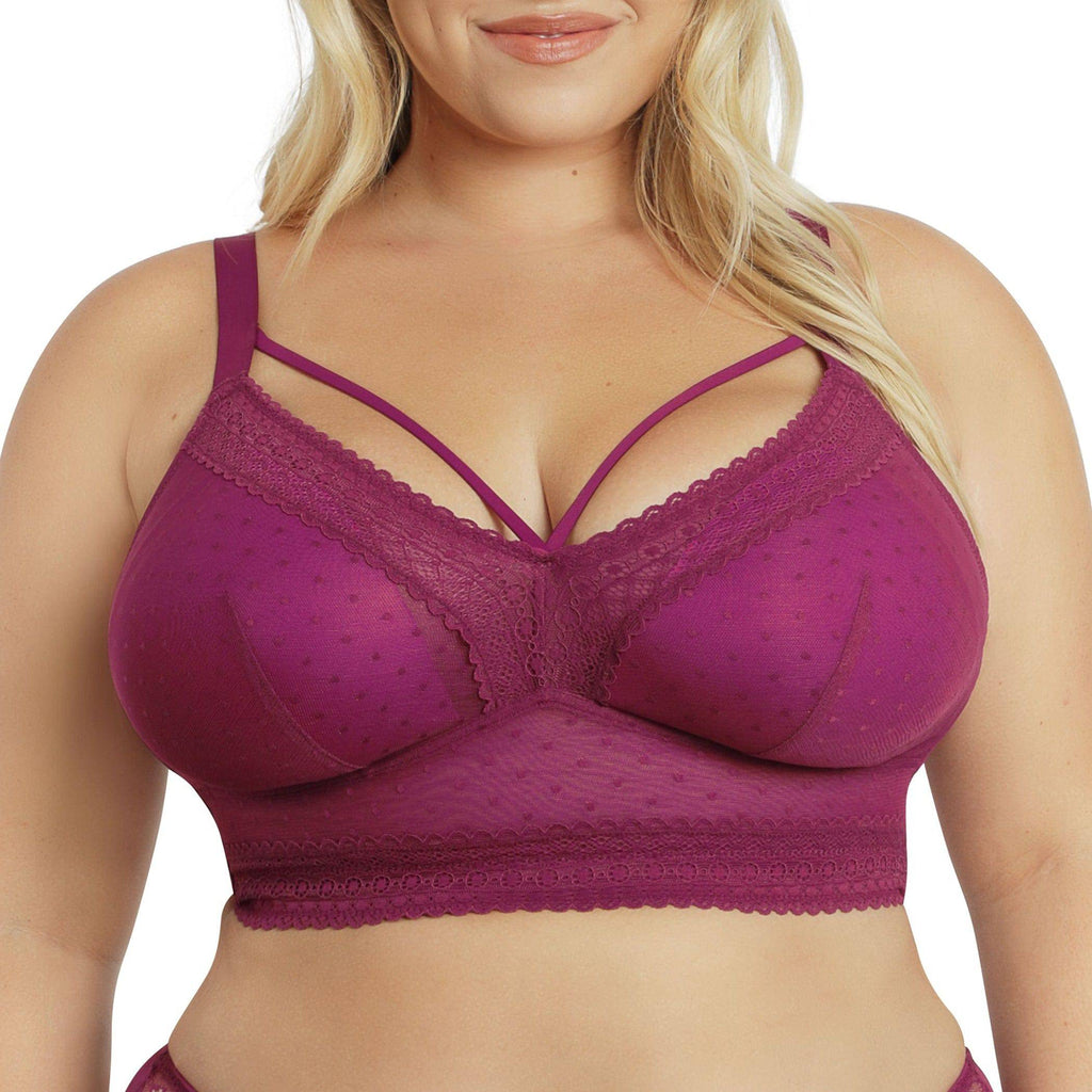 Mia Wire-Free Full Bust Padded Bralette - Blackberry
