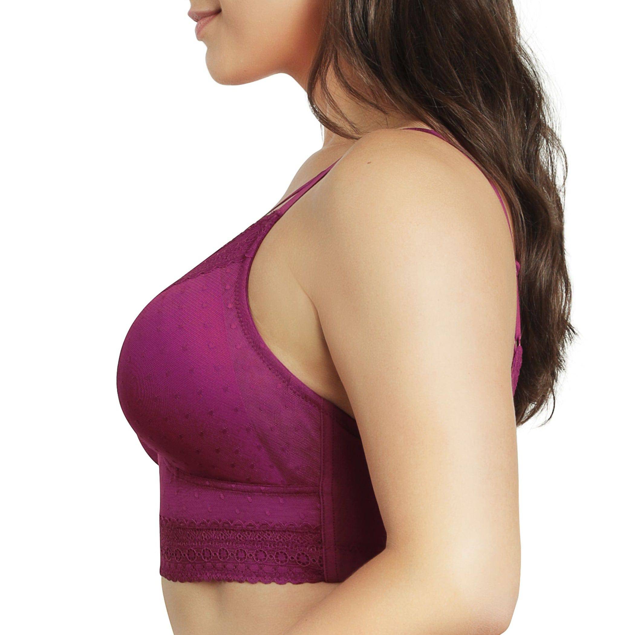 Mia Wire-Free Full Bust Padded Bralette - Blackberry