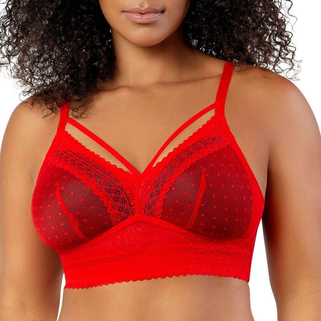 Mia Wire-Free Full Bust Padded Bralette - Racing Red