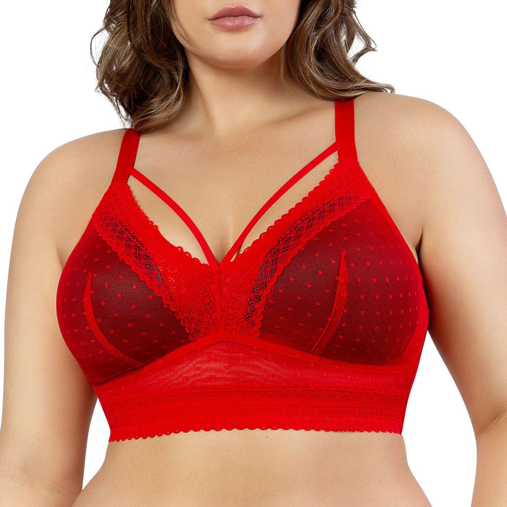 Mia Wire-Free Full Bust Padded Bralette - Racing Red