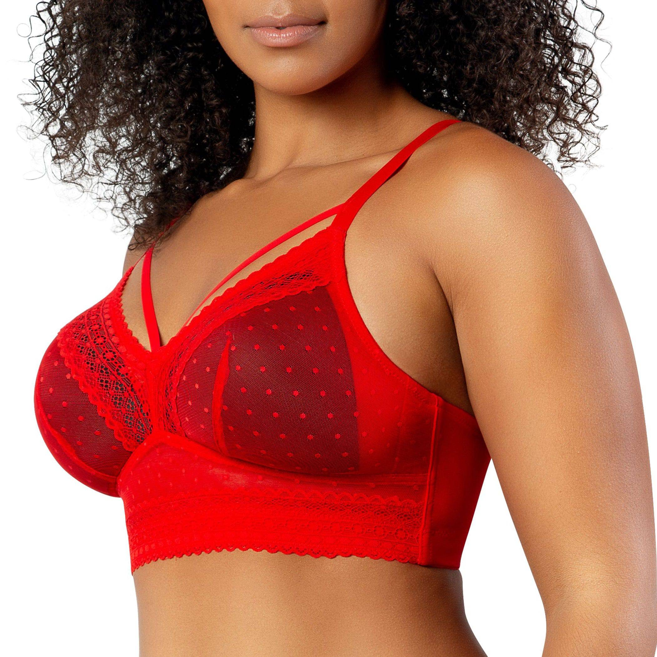 Mia Wire-Free Full Bust Padded Bralette - Racing Red