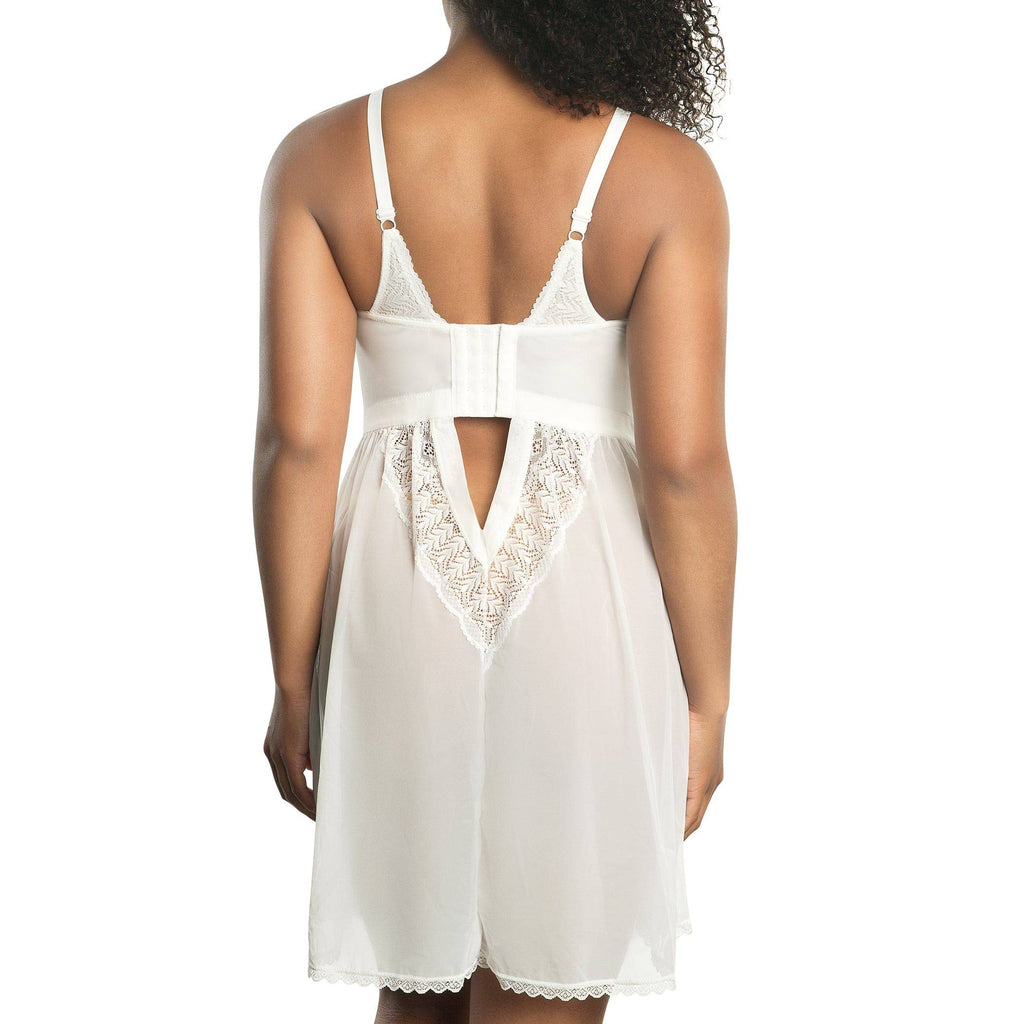 Mia Lace Lingerie Wire-Free Chemise - Pearl White
