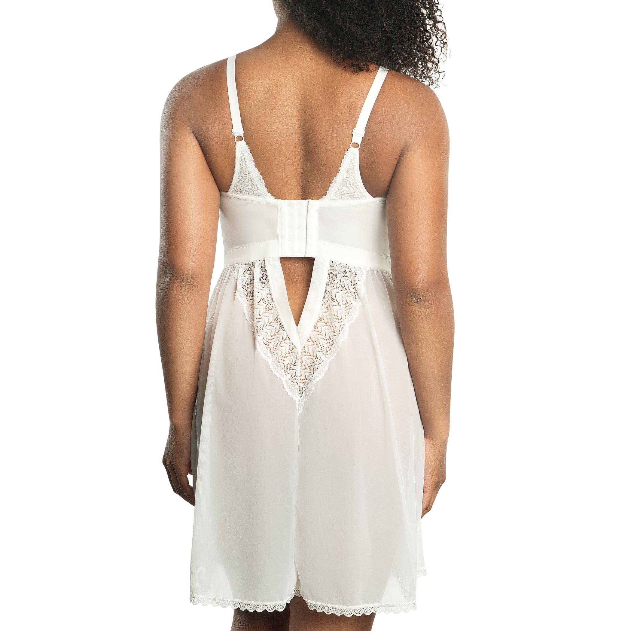 Mia Lace Lingerie Wire-Free Chemise - Pearl White