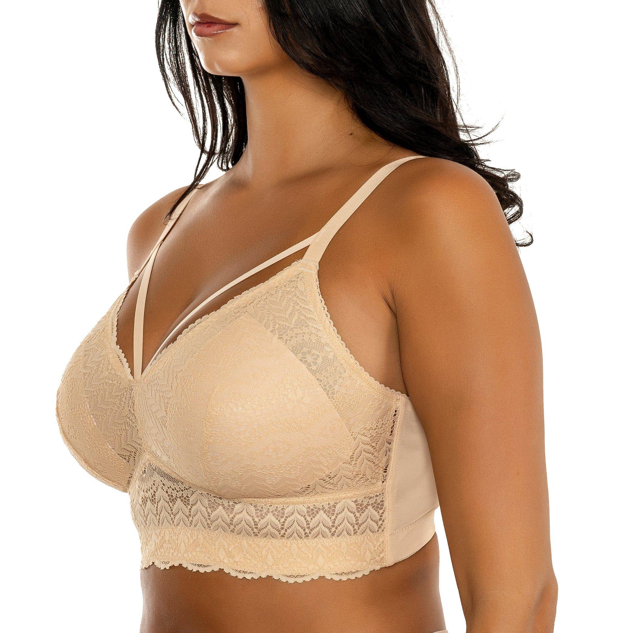 Mia Wire-Free Full Bust Lace Bralette - Bare