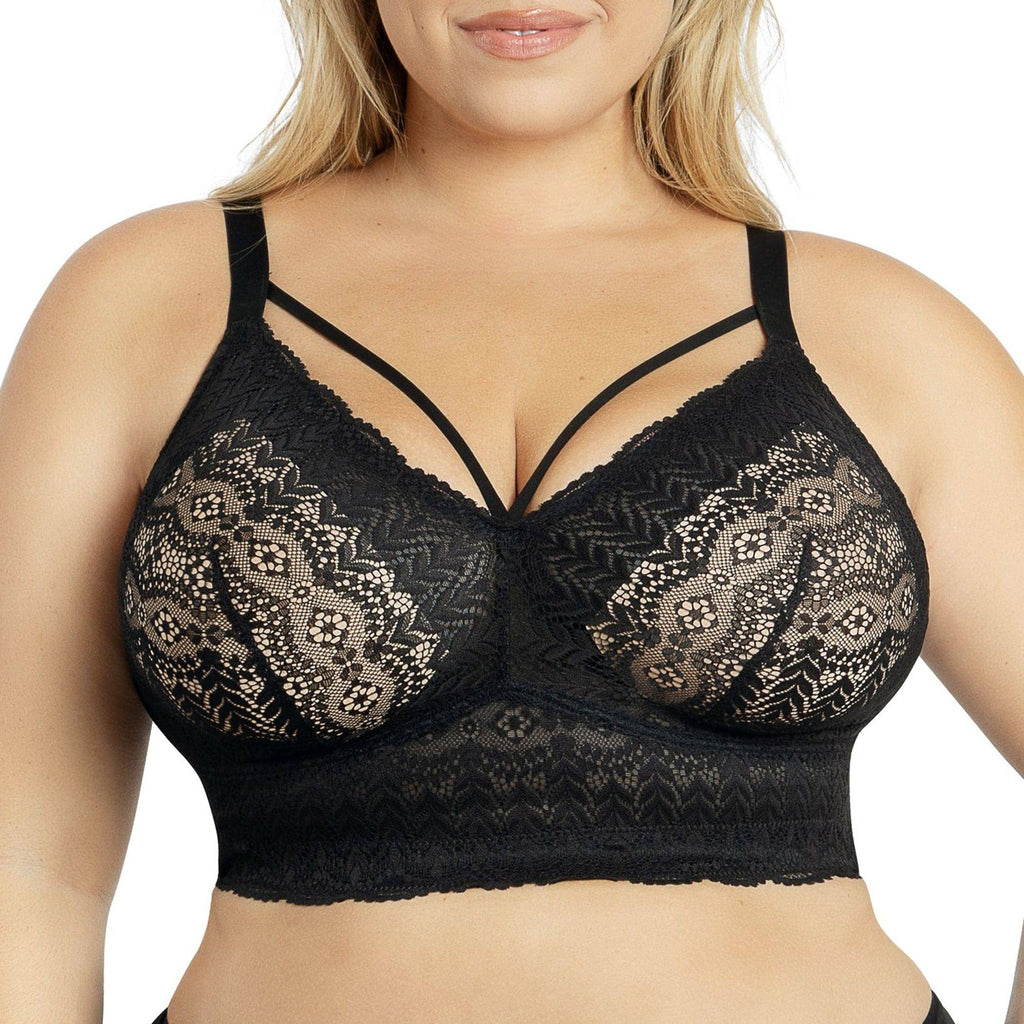 Mia Wire-Free Full Bust Lace Bralette - Black