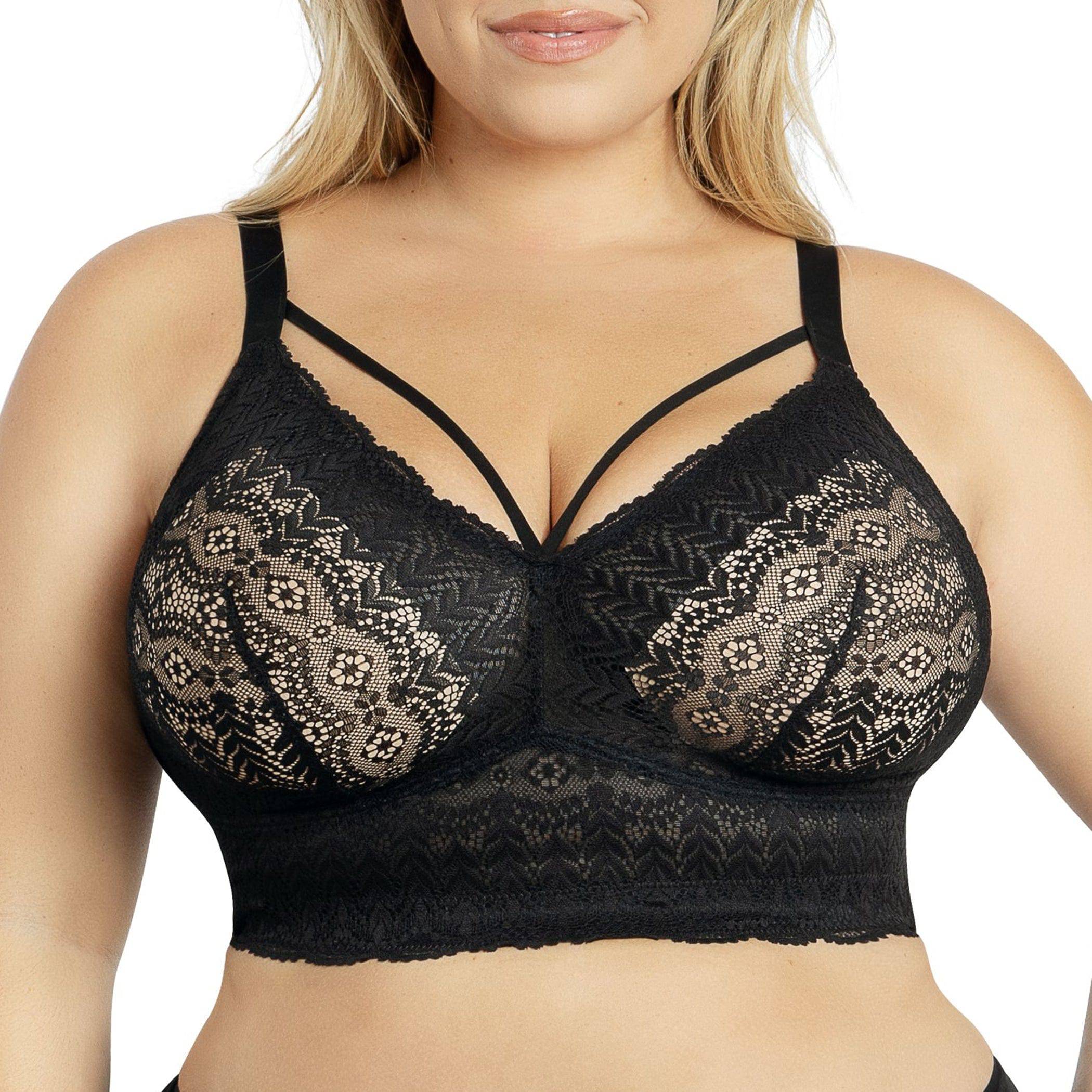 Mia Wire-Free Full Bust Lace Bralette - Black