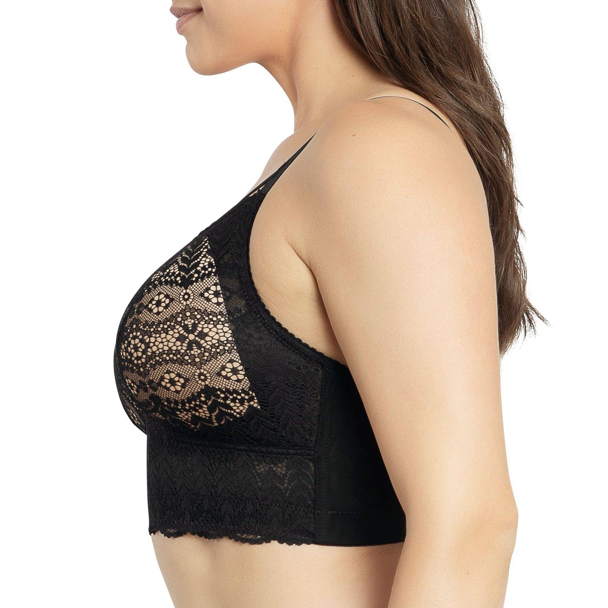 Mia Wire-Free Full Bust Lace Bralette - Black