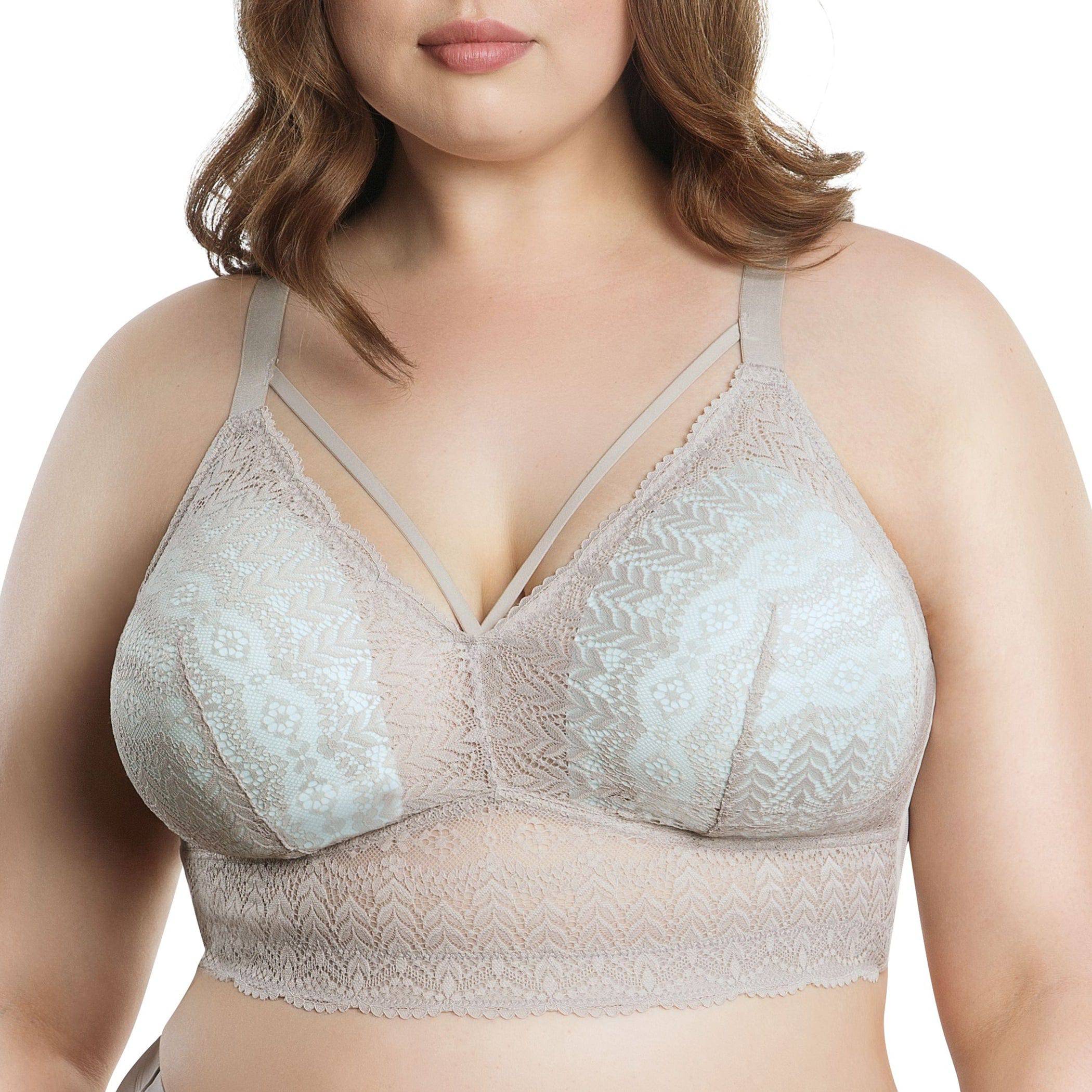 Mia Wire-Free Full Bust Lace Bralette - Sandstone