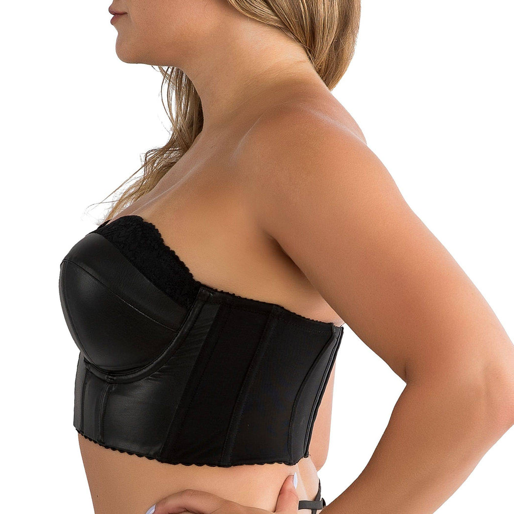 Stevie Longline Strapless Bustier - Black