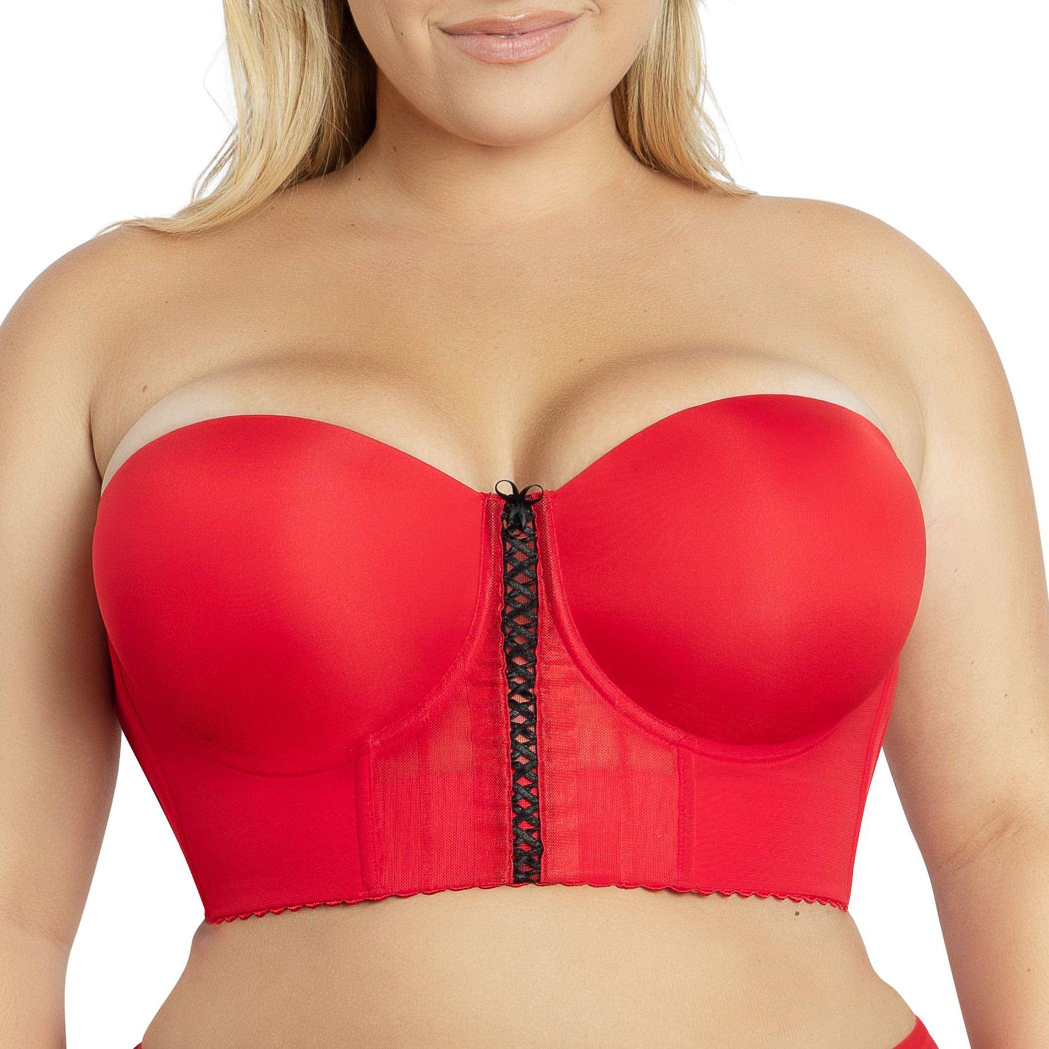 Shea Full Bust Longline Strapless Bra - Racing Red