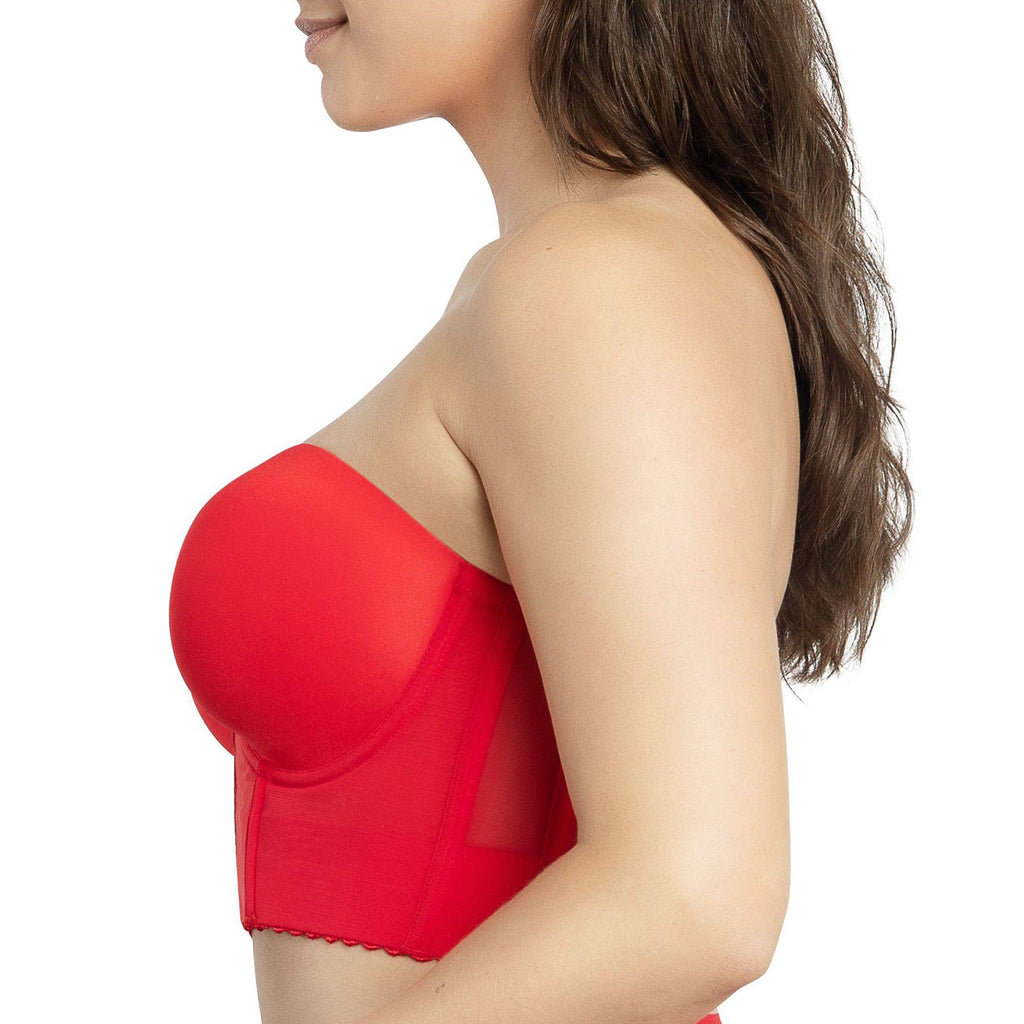 Shea Full Bust Longline Strapless Bra - Racing Red
