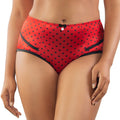 Charlotte High Waist Vinatge Brief - Racing Red Dot