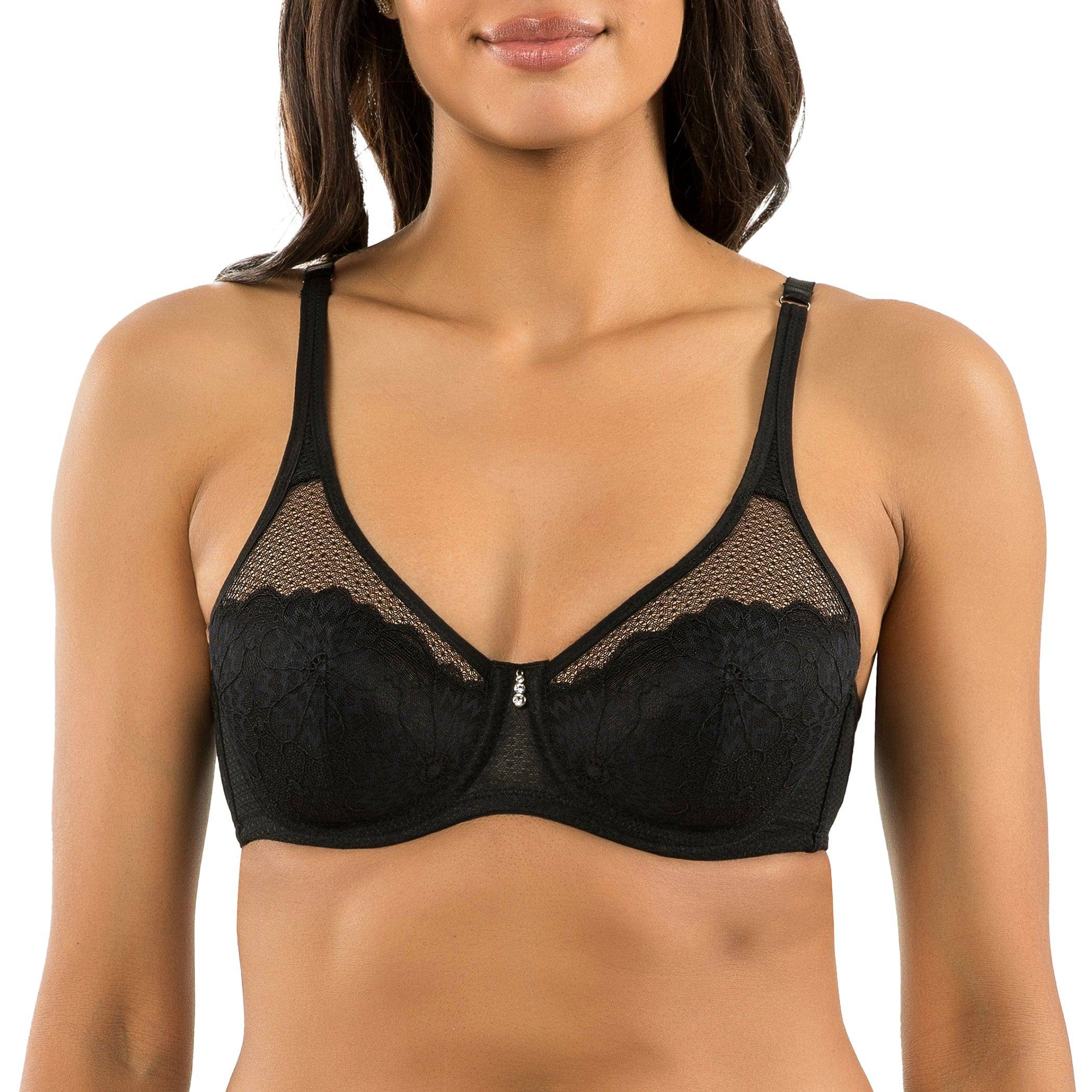 Luxlacy Full Bust Lace Padded Bra - Black