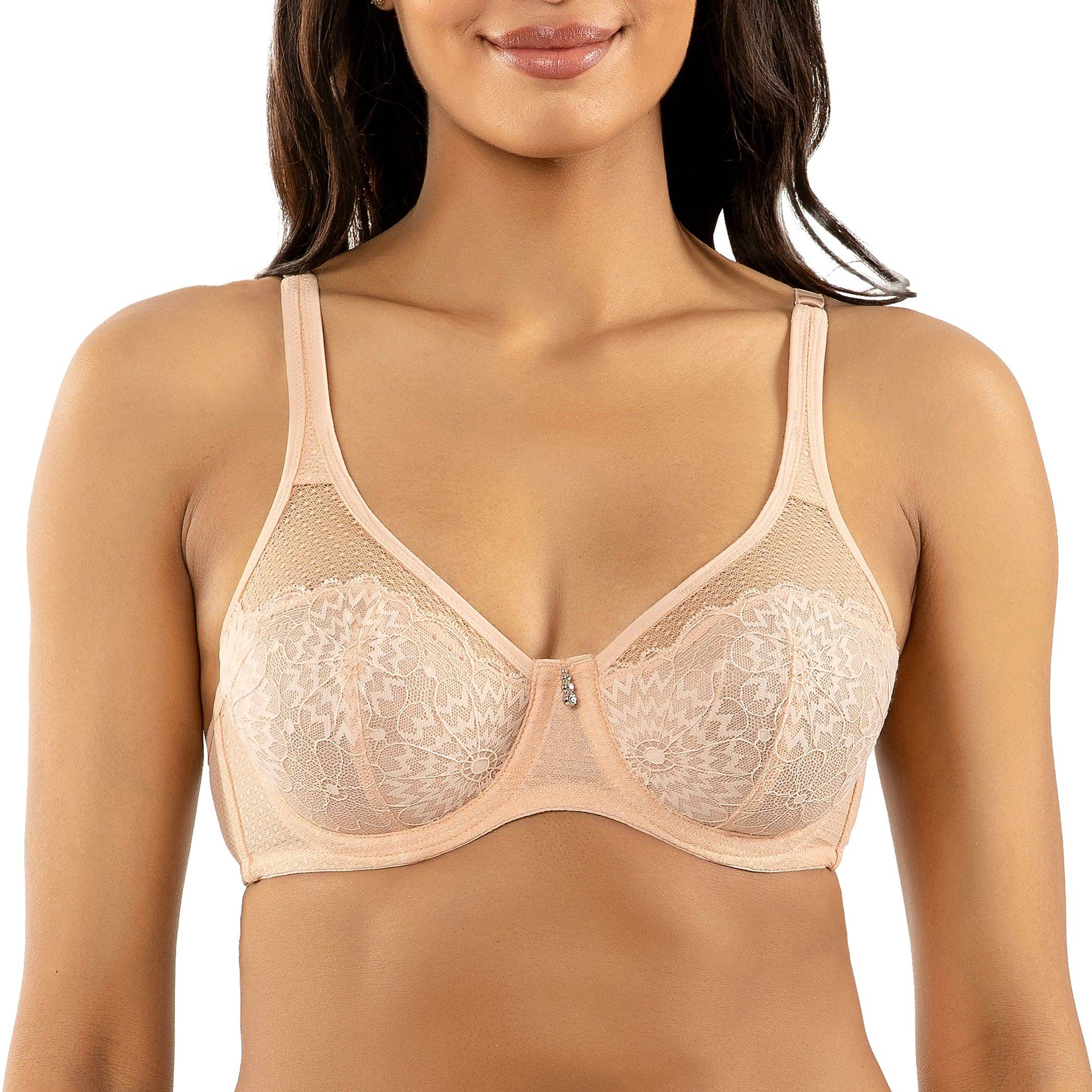 Luxlacy Full Bust Lace Padded Bra - Cameo Rose