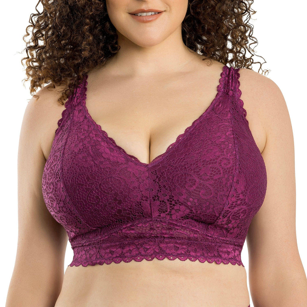 Adriana Wire-Free Full Bust Supportive Bralette - Blackberry