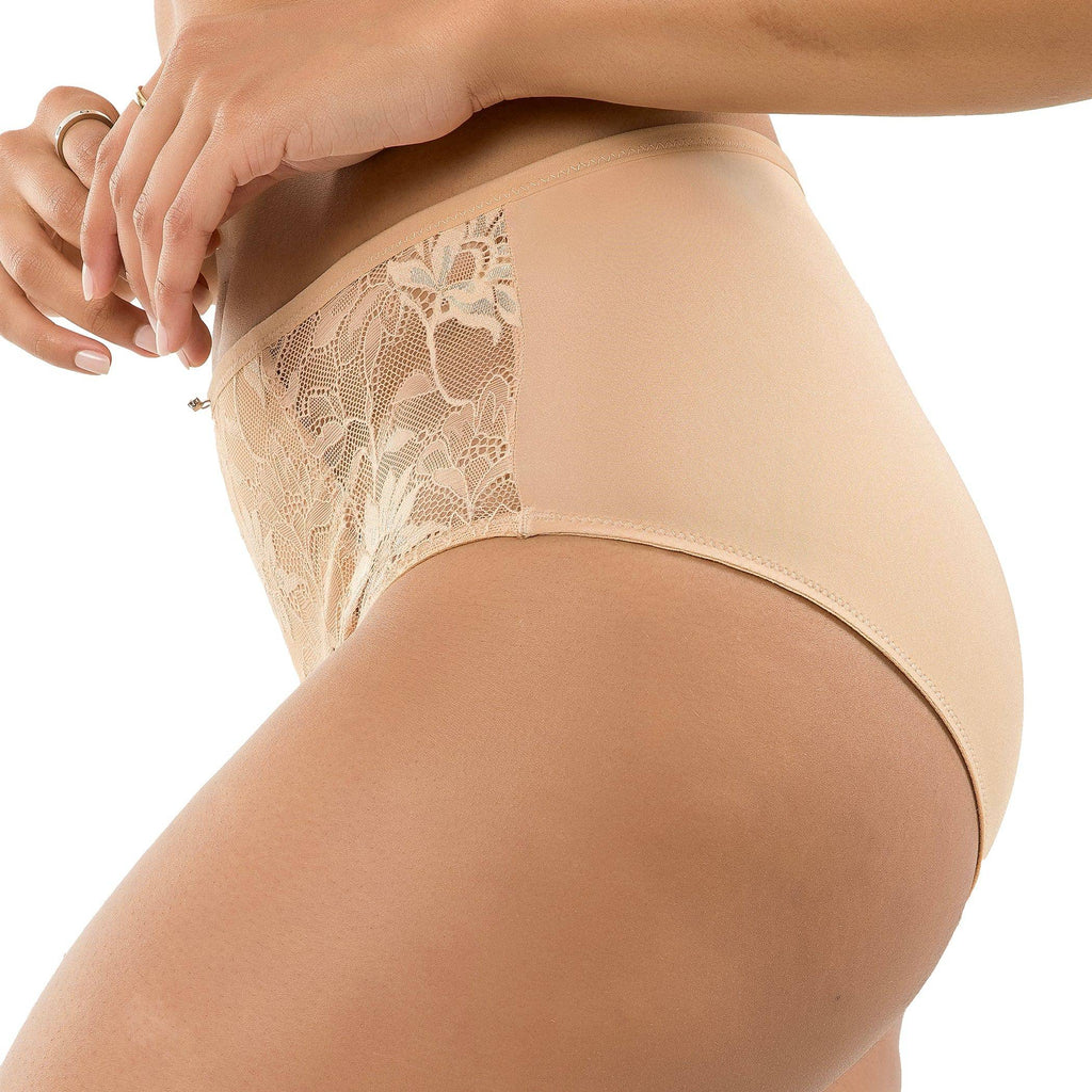 Luxlacy Lace High-Waist Brief - True Nude