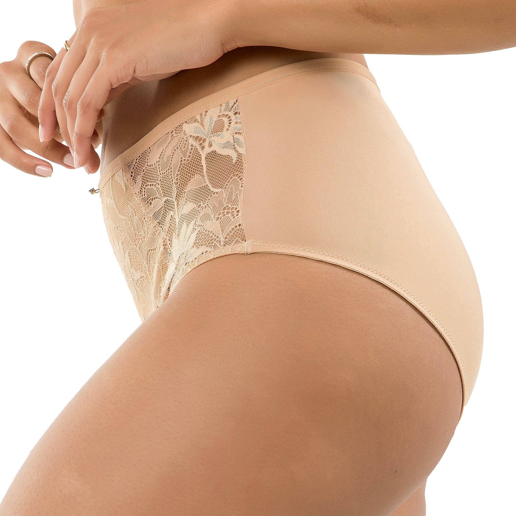 Luxlacy Lace High-Waist Brief - True Nude