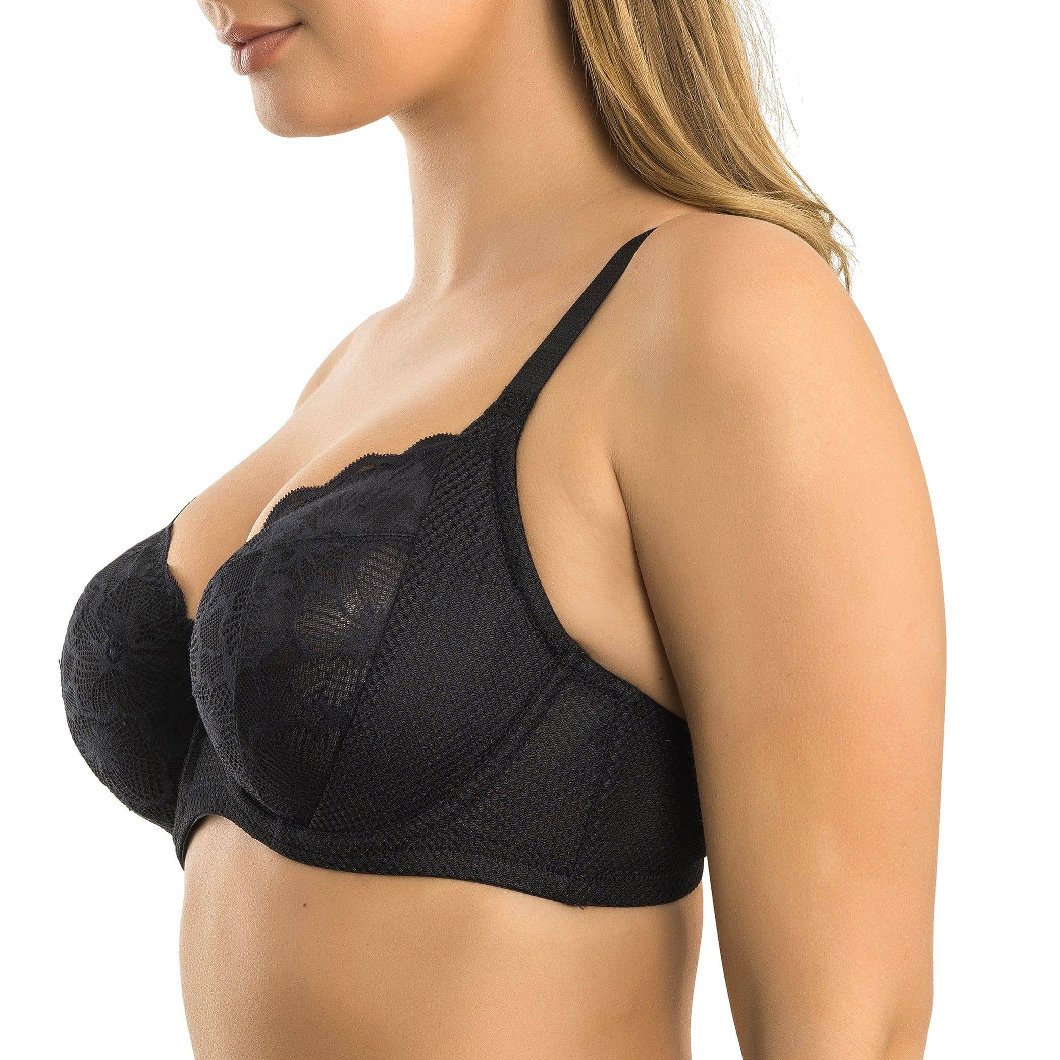 Luxlacy Full Bust Lace Padded Bra - Black