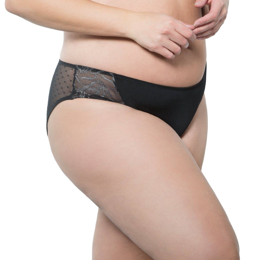 Marrianne Microfiber Polka Dot Bikini Style - Black