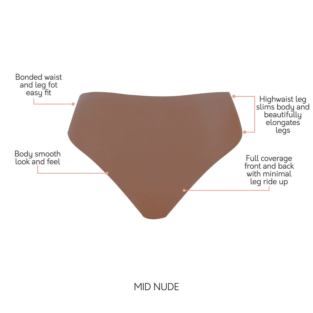 Bonded French Cut Body Smoothing Panty - Mid Nude