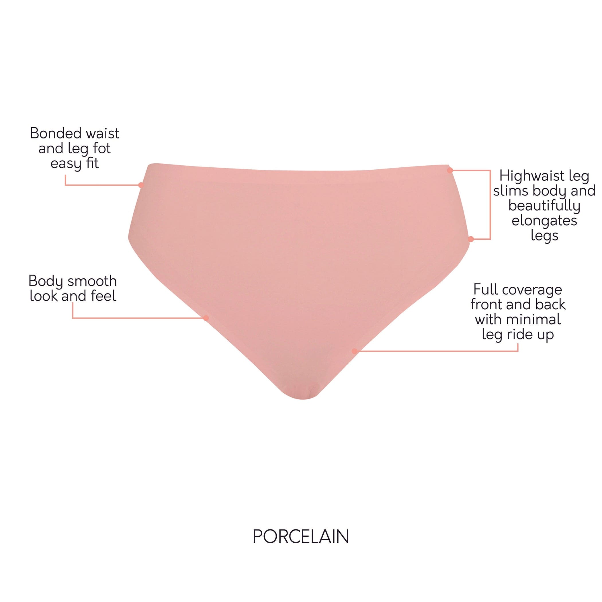 Bonded  French Cut Body Smoothing Panty - Porcelain