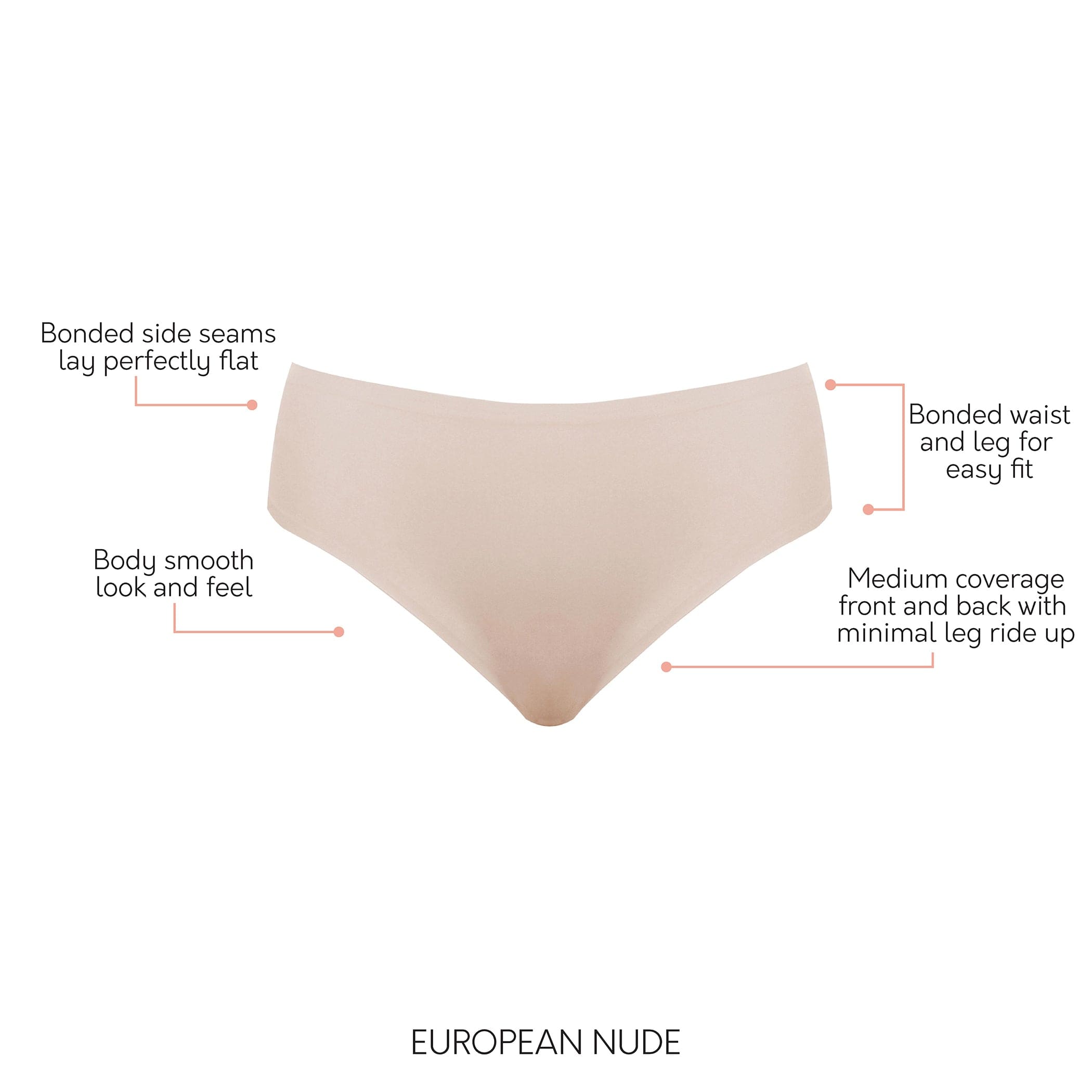 Bonded Hipster No Panty Line - European Nude